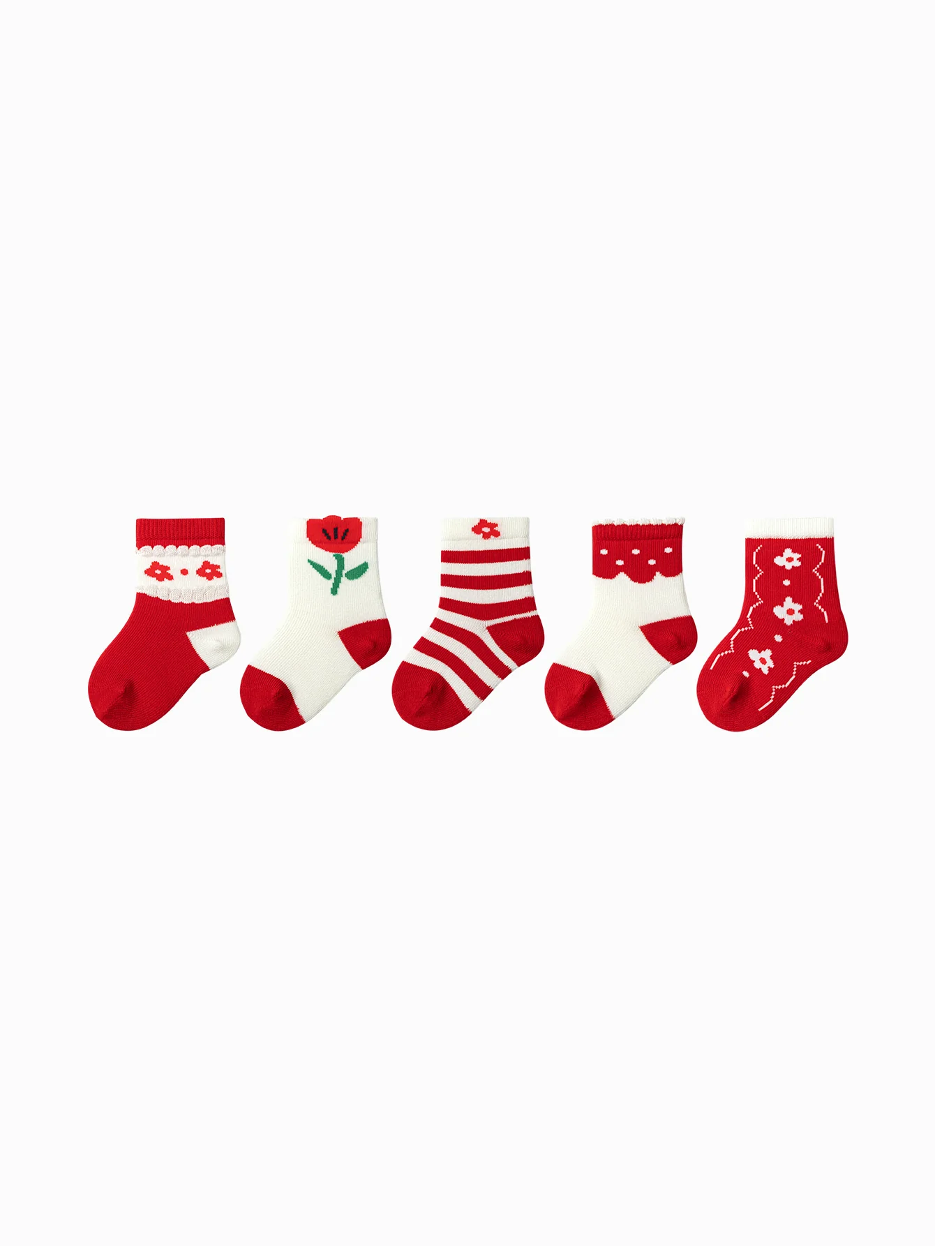 Balabala Baby Socks Year of Snake New Children Cotton Socks Boy And Girl Toddler Animal Year Red 5Pcs Pack - Image 7