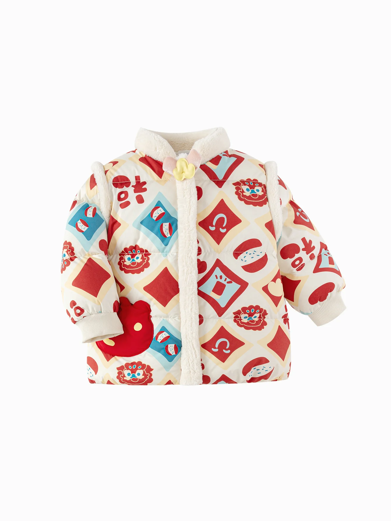 Balabala Children's Clothes Baby Down Jacket Baby Coat 2025 New Winter Clothes Neo- Chinese style New Year Greeting Outfit - Image 4
