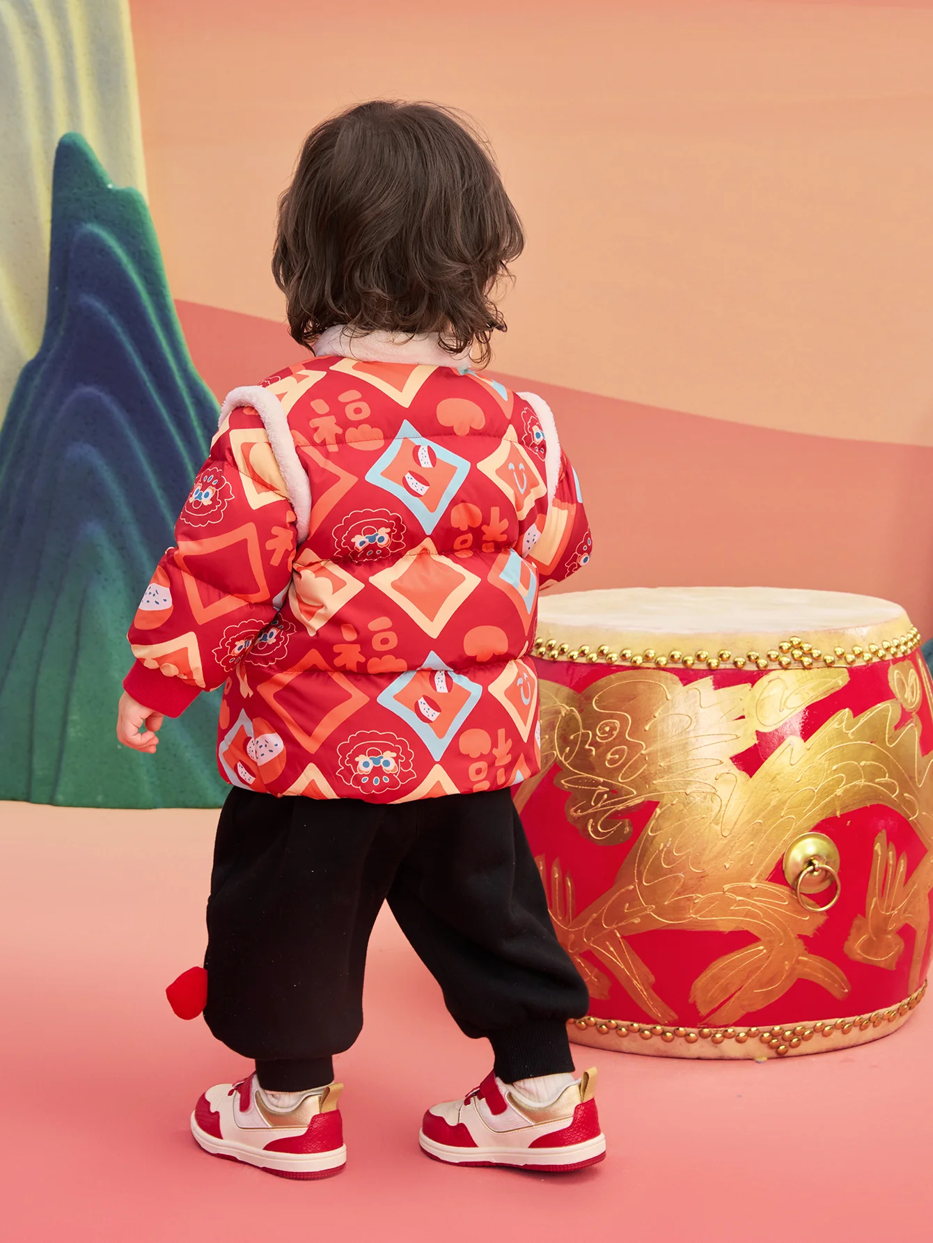 Balabala Children's Clothes Baby Down Jacket Baby Coat 2025 New Winter Clothes Neo- Chinese style New Year Greeting Outfit - Image 9