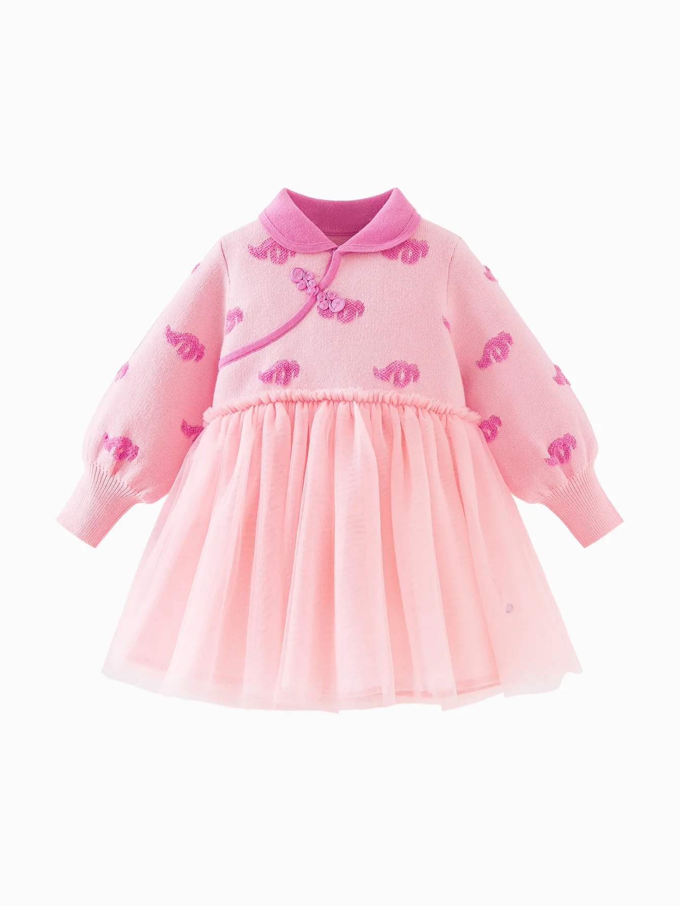 Baby Girl New Year's season patriotic style knitted dress - Image 10