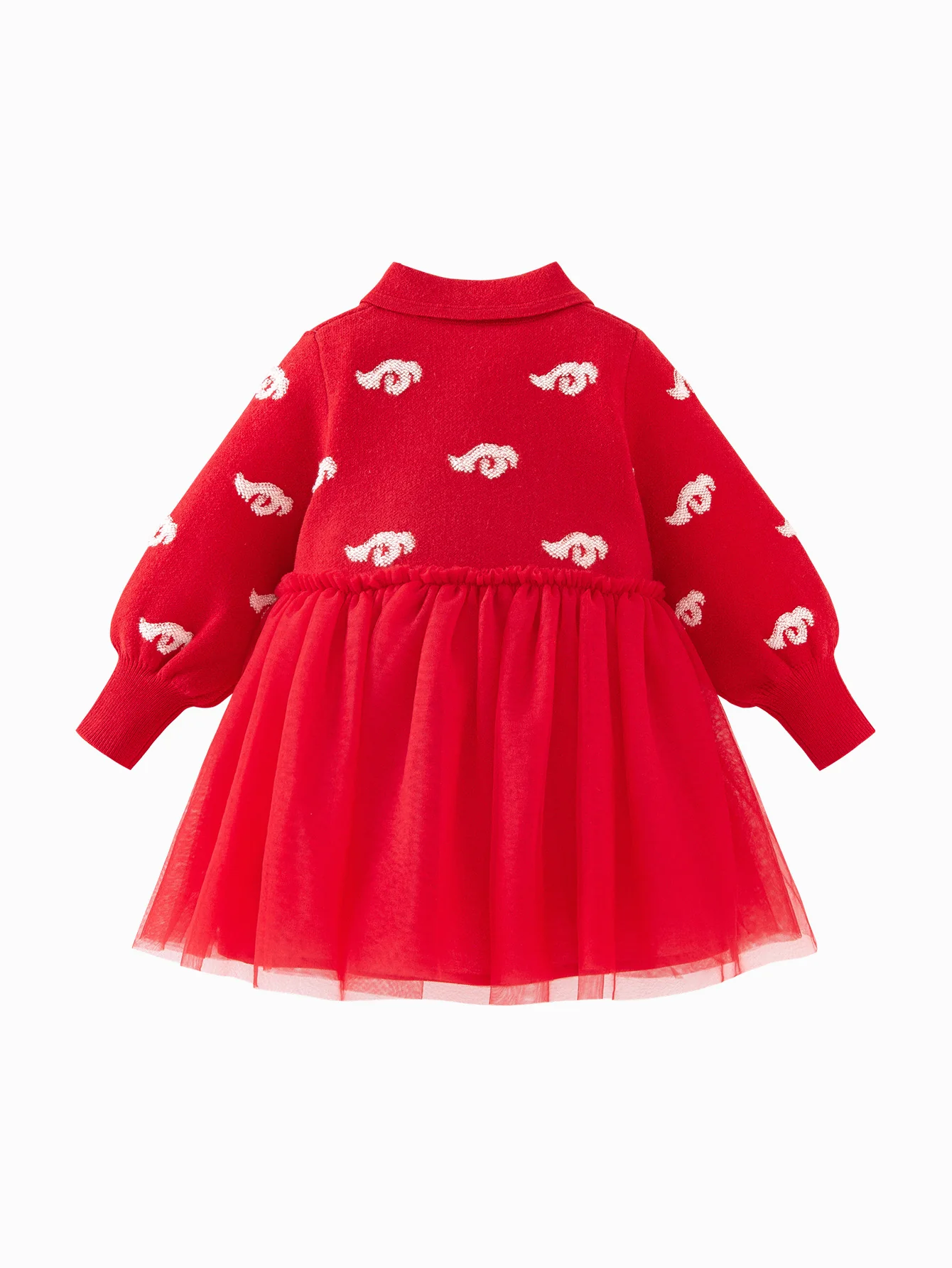 Baby Girl New Year's season patriotic style knitted dress - Image 5