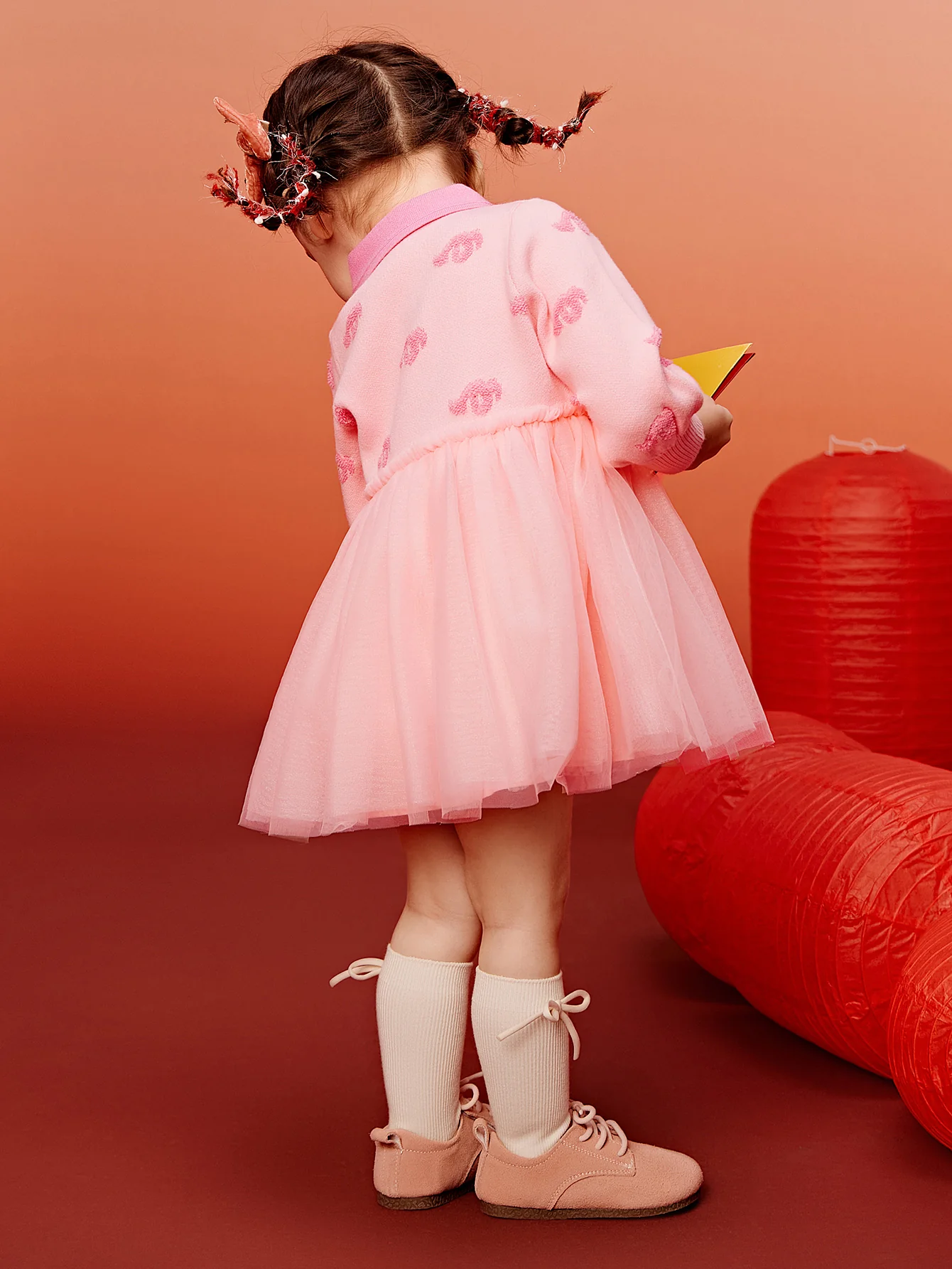 Baby Girl New Year's season patriotic style knitted dress - Image 9