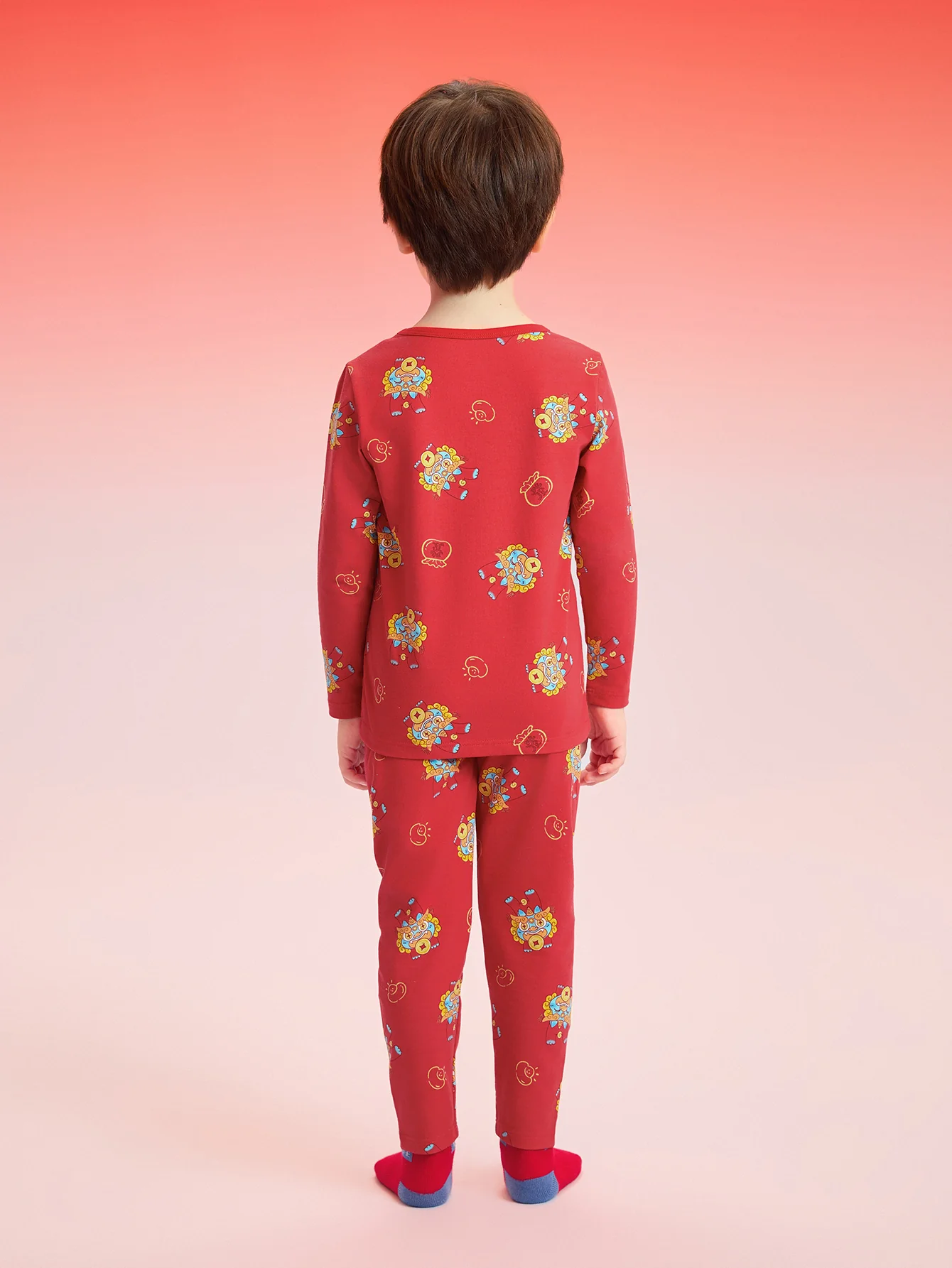 Balabala Baby Autumn Clothes Suit Year of the Snake Boy And Girl Thermal Underwear Animal Year Red Pajamas - Image 5