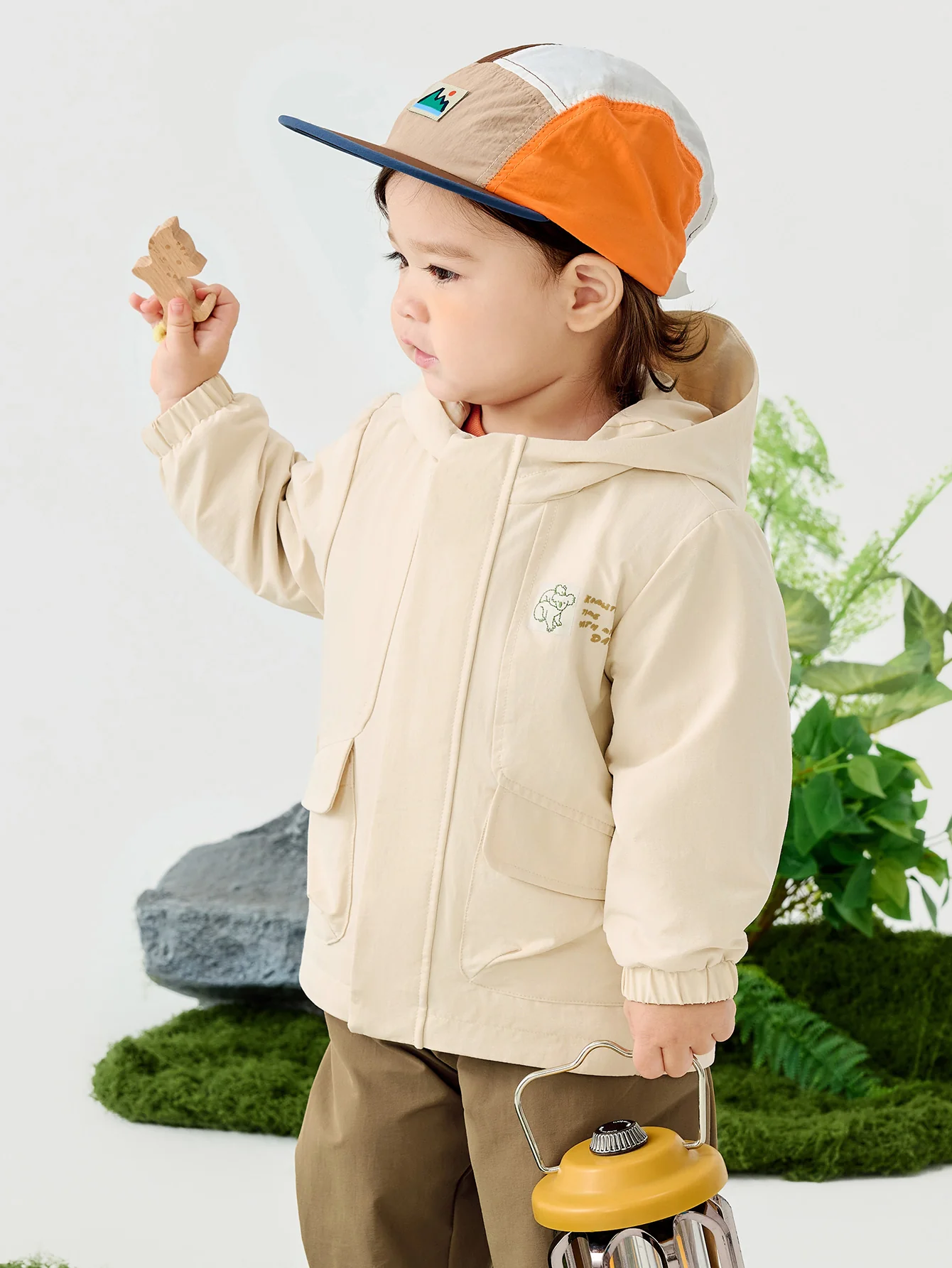 minibala Baby Unisex Waterproof and oil-proof hooded jacket two-piece set spring - Image 10