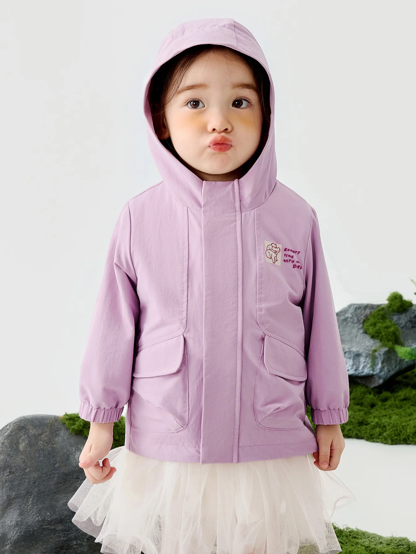 minibala Baby Unisex Waterproof and oil-proof hooded jacket two-piece set spring - Image 17