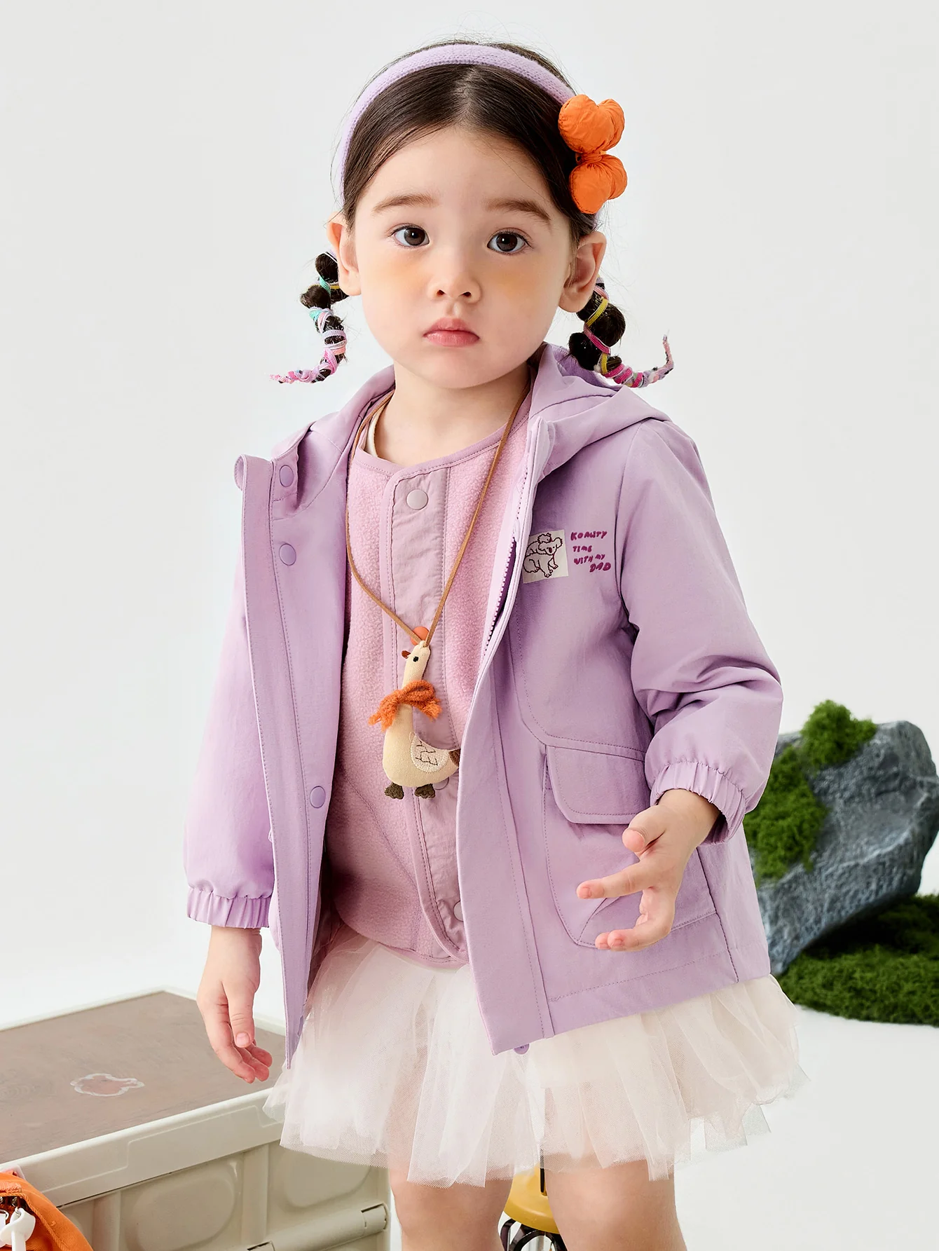 minibala Baby Unisex Waterproof and oil-proof hooded jacket two-piece set spring - Image 18