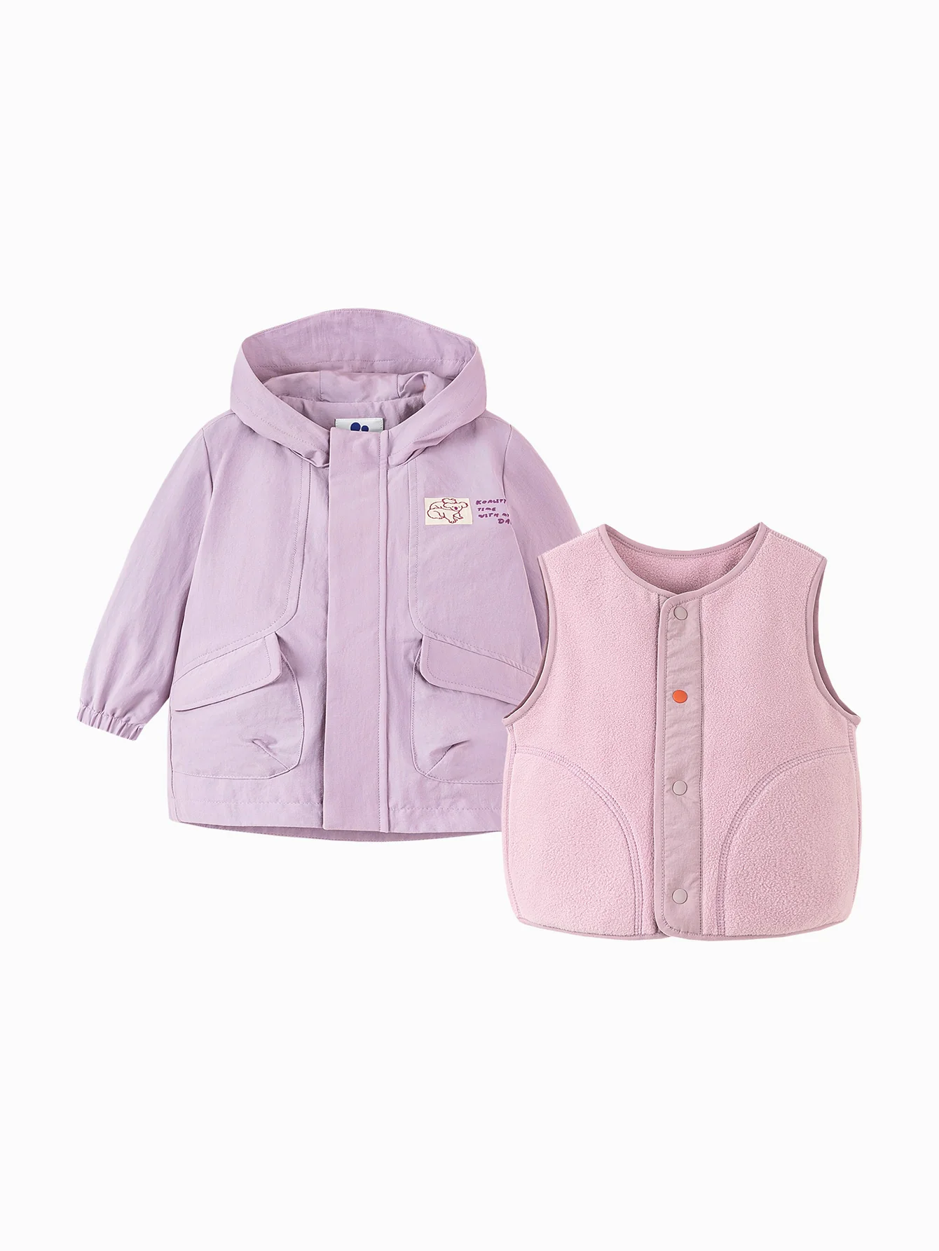 minibala Baby Unisex Waterproof and oil-proof hooded jacket two-piece set spring - Image 20