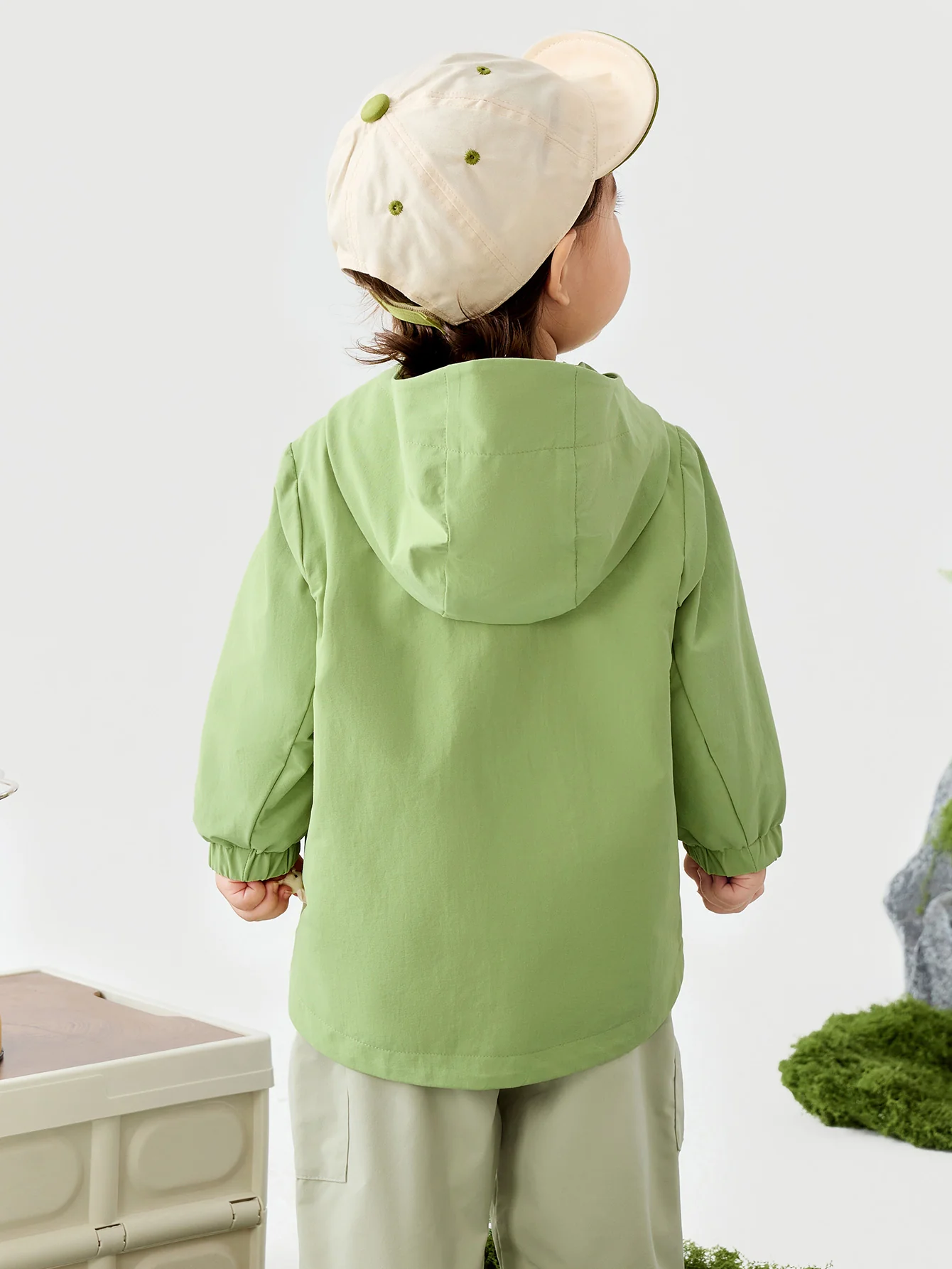minibala Baby Unisex Waterproof and oil-proof hooded jacket two-piece set spring - Image 3