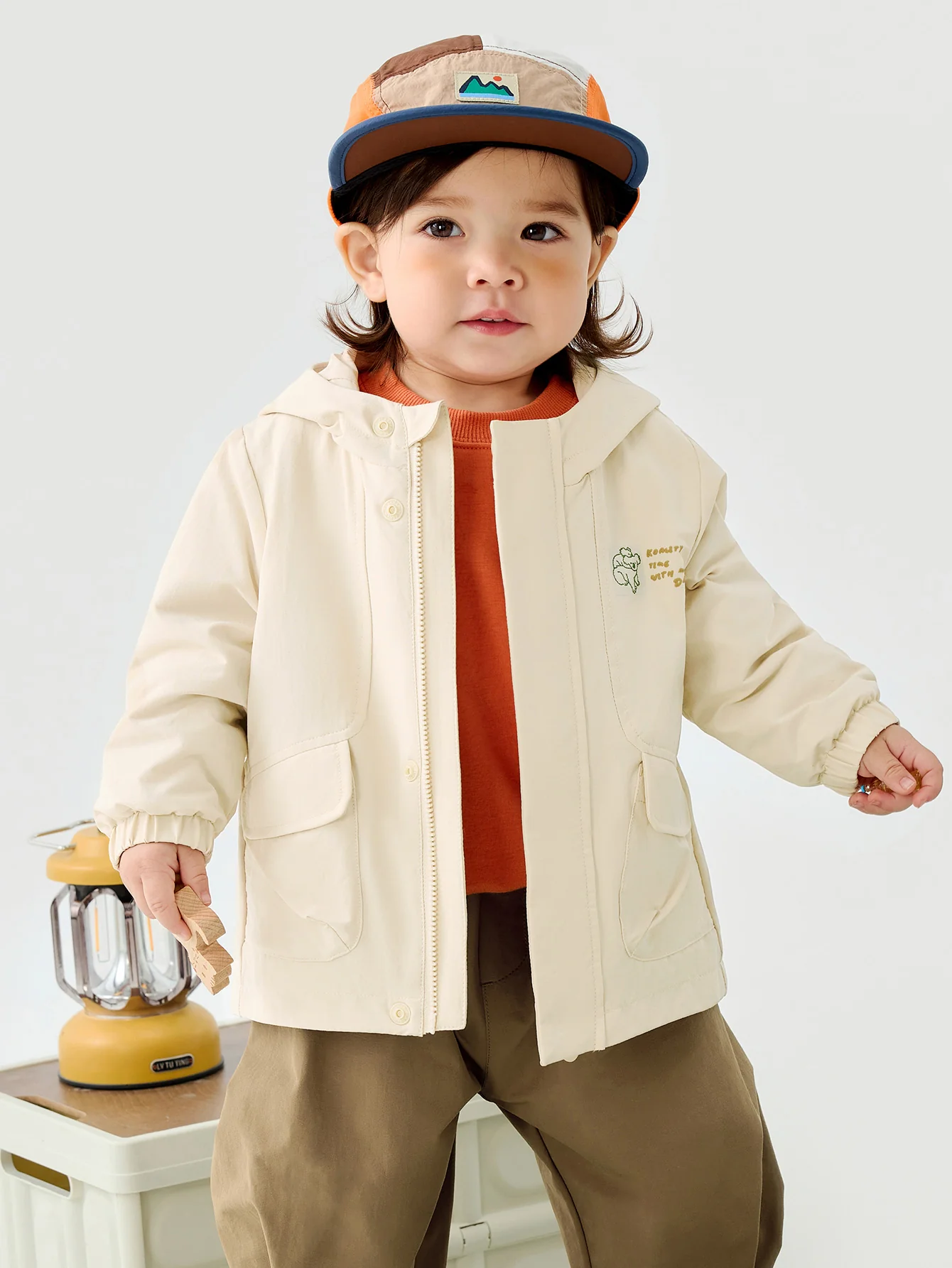 minibala Baby Unisex Waterproof and oil-proof hooded jacket two-piece set spring - Image 9