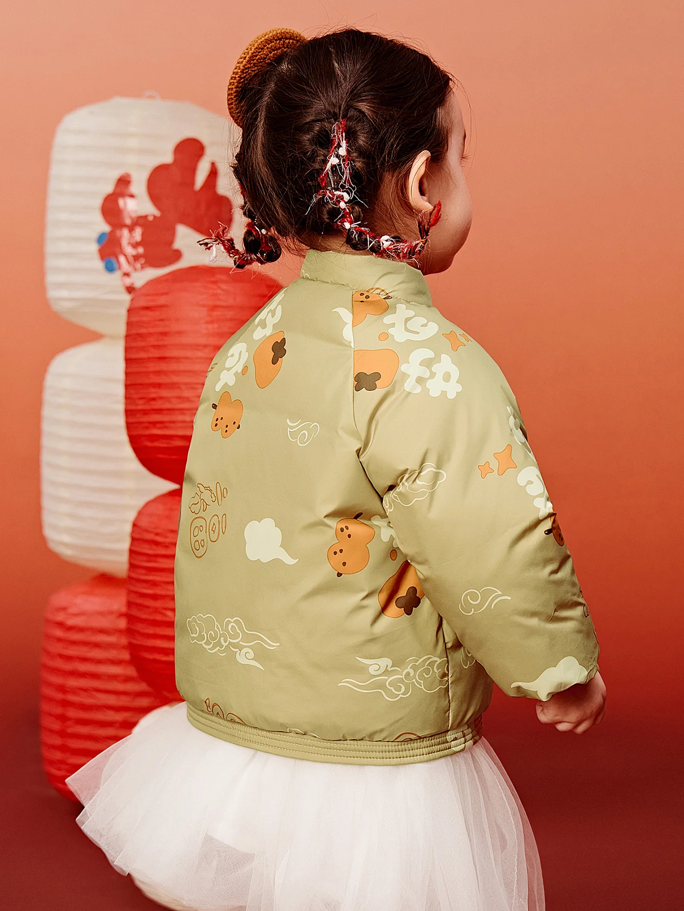 Baby Unisex New Chinese New Year Greetings Waterproof and Oil-proof Cotton Jacket - Image 8