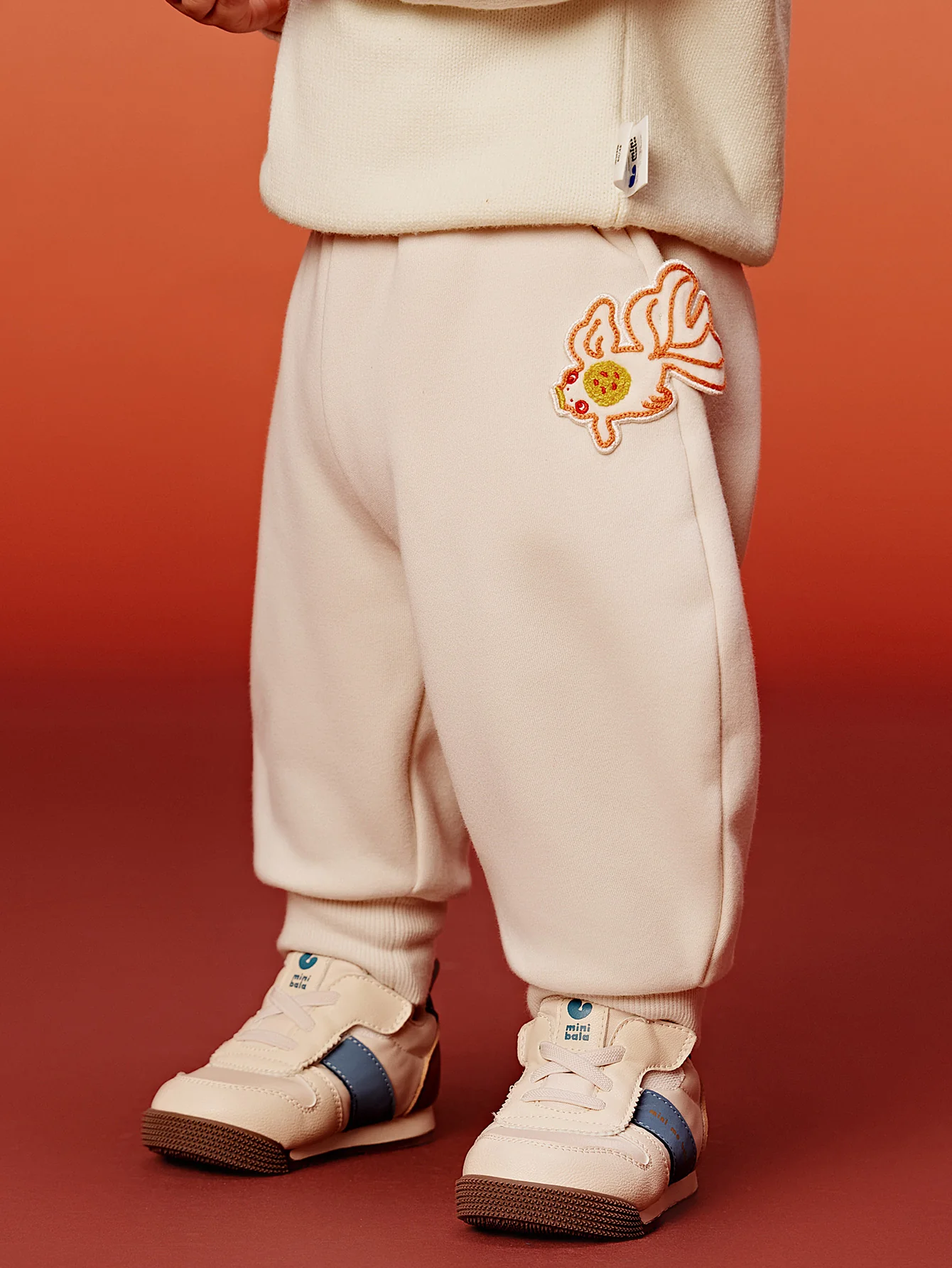 minibala Baby Unisex Baby and Child Long Pants with Fleece Lining New Year's Greetings Banana Pants - Image 10
