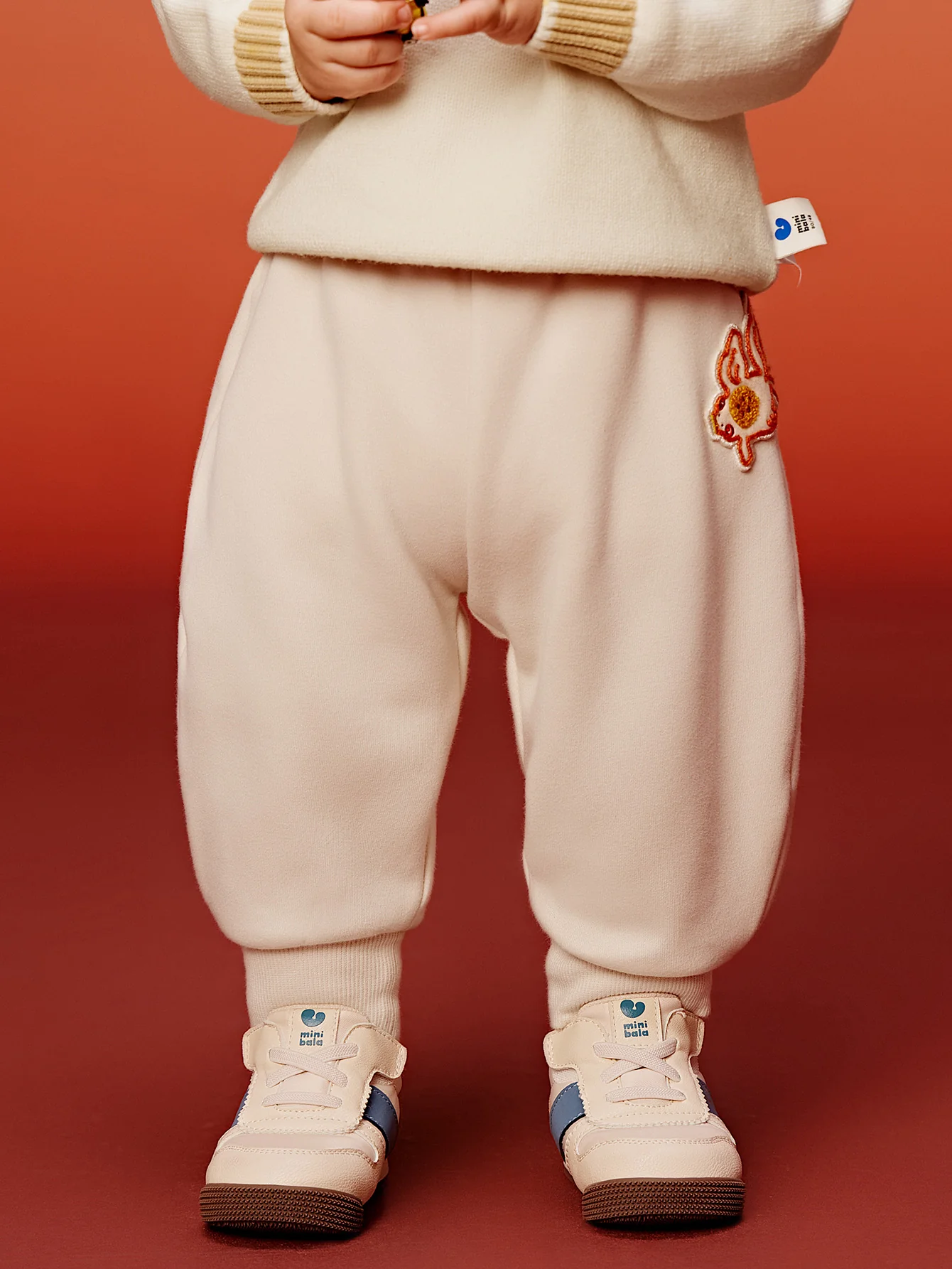 minibala Baby Unisex Baby and Child Long Pants with Fleece Lining New Year's Greetings Banana Pants - Image 9