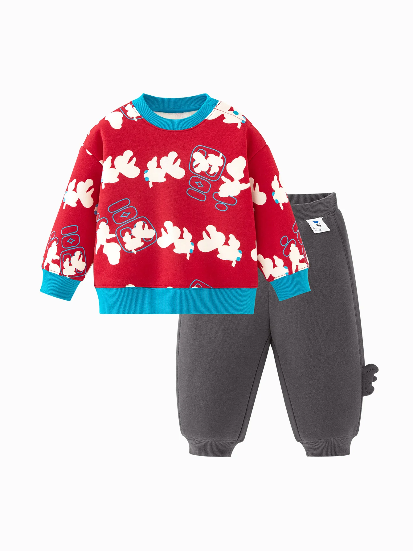 minibala Baby Unisex Long-sleeved suit with velvet - Image 4