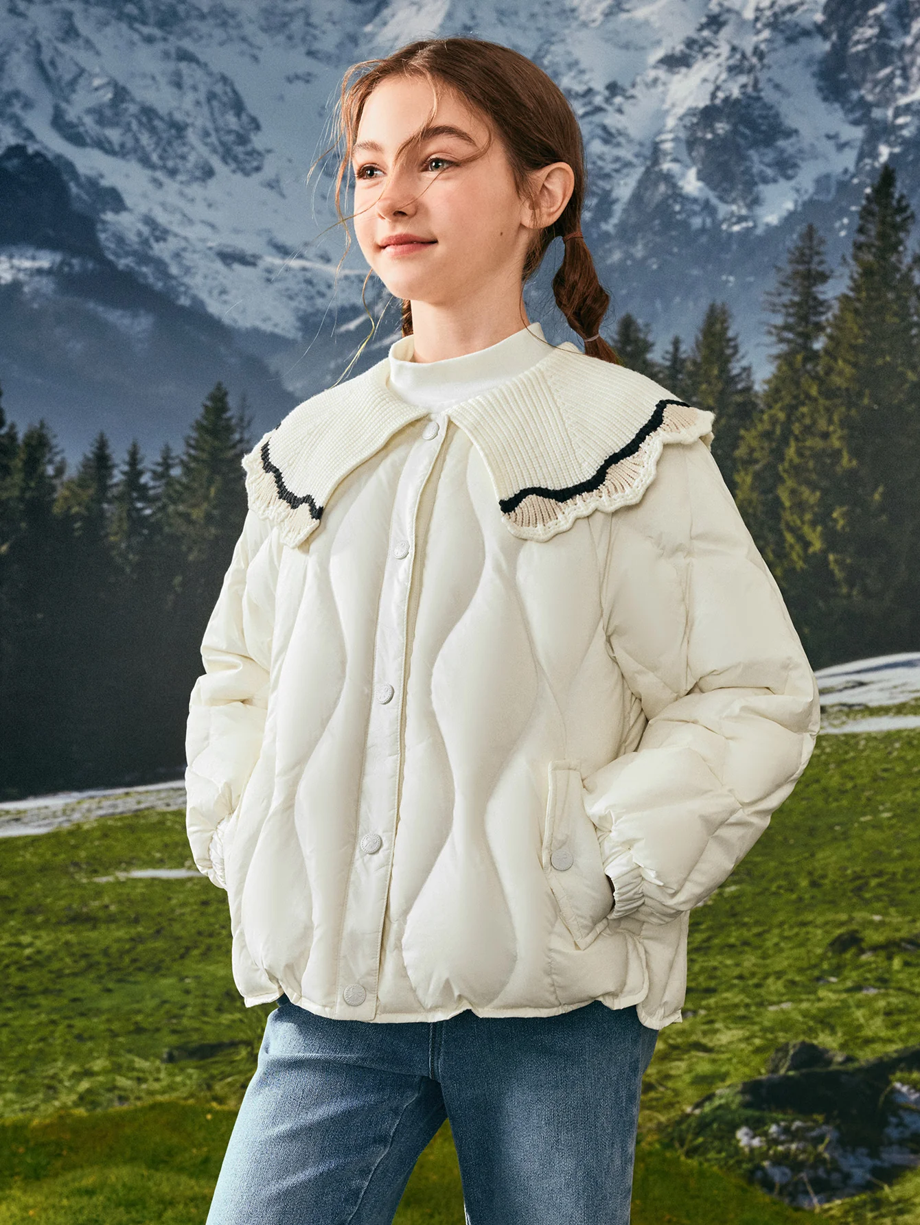 Balabala Girl Kids Down Jacket Light-warmth(15-5℃/59-41°F) - Image 5