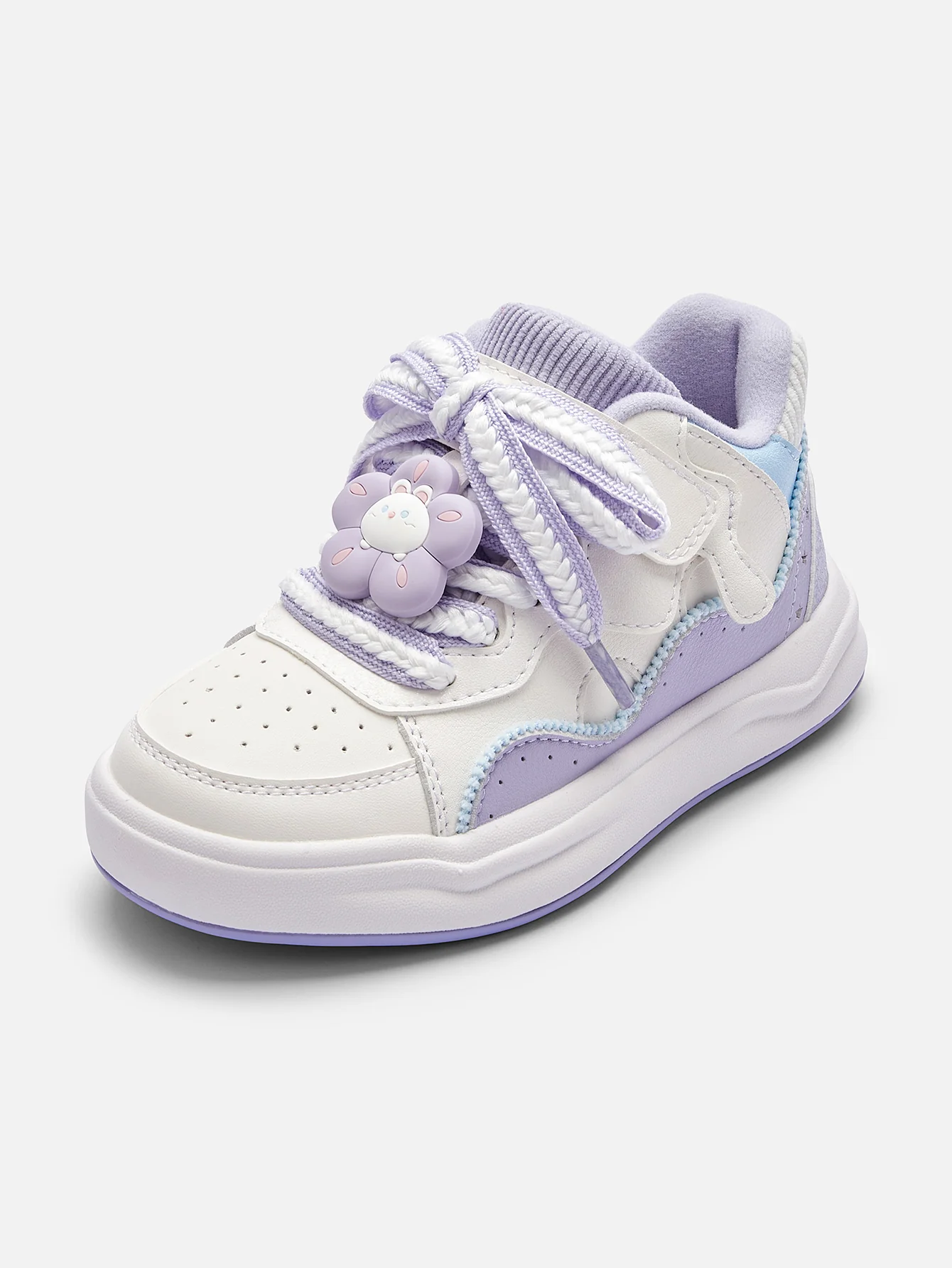 balabala Girl Toddler and Kids Colorblock Velcro Antibacterial Snowman Sneakers - Image 7