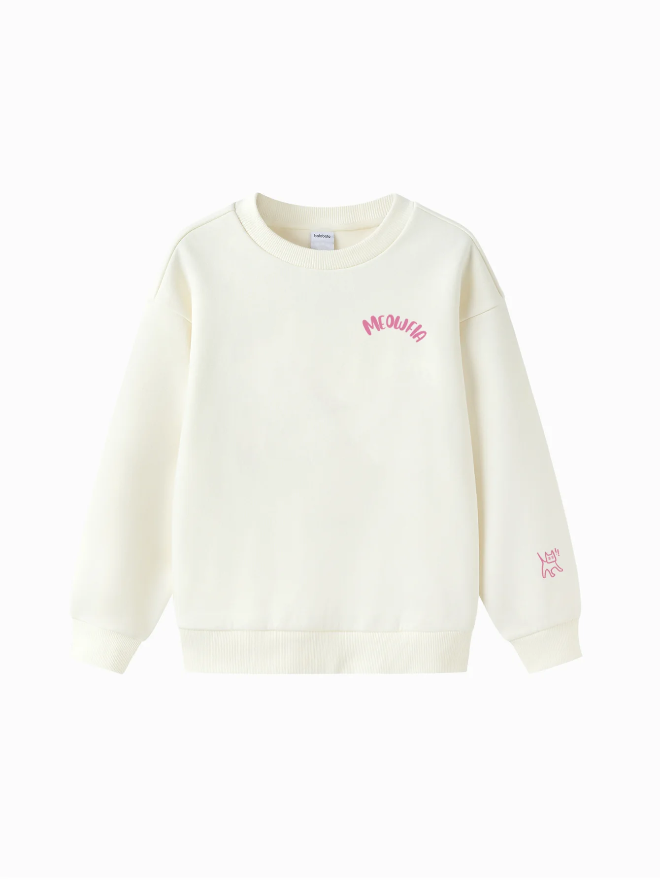balabala Unisex Kids My Cat is also in the Meowfia White Sweatshirt - Image 2