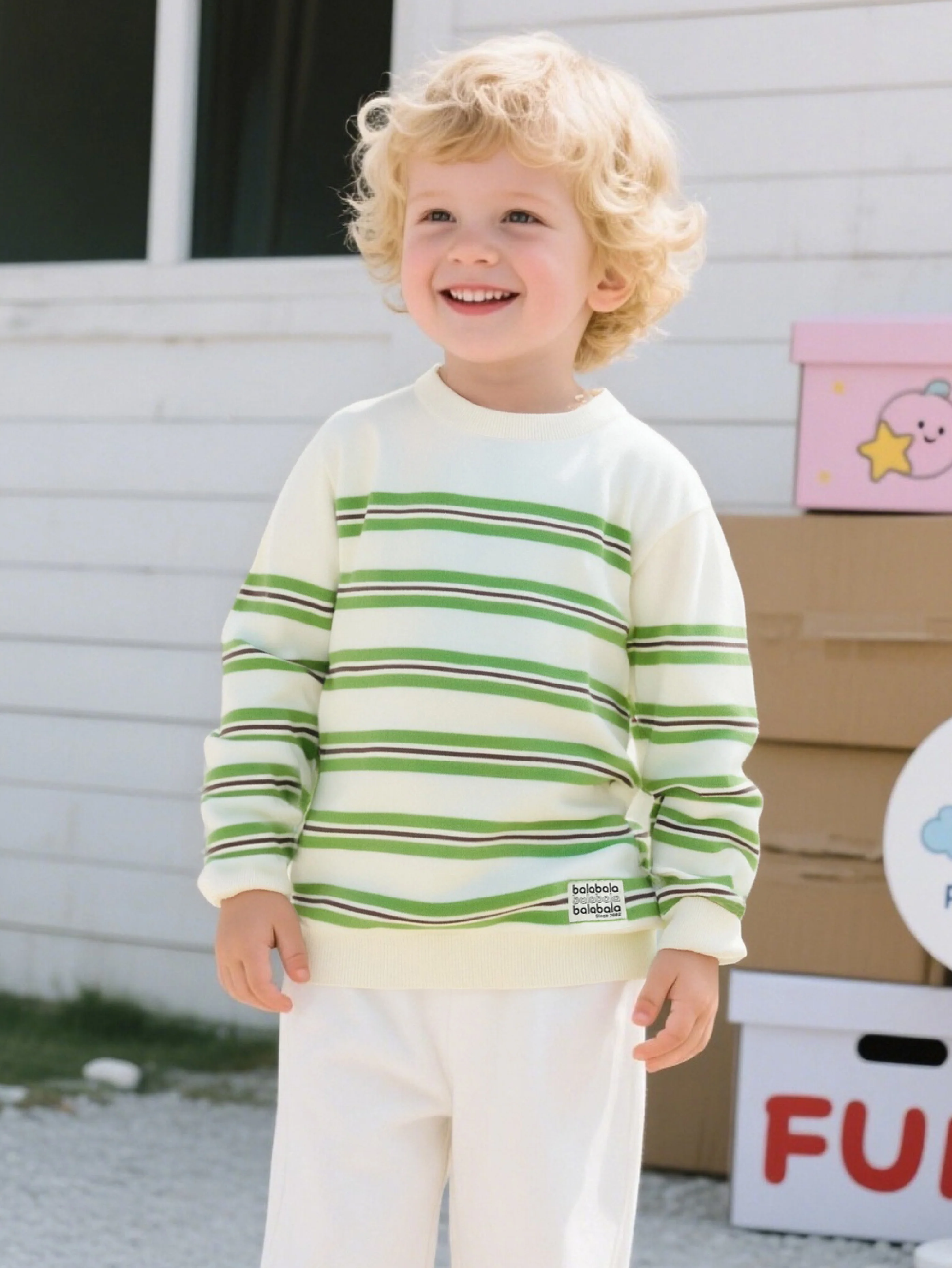 Balabala Parent-Child Unisex Round-neck Cardigan - Image 15