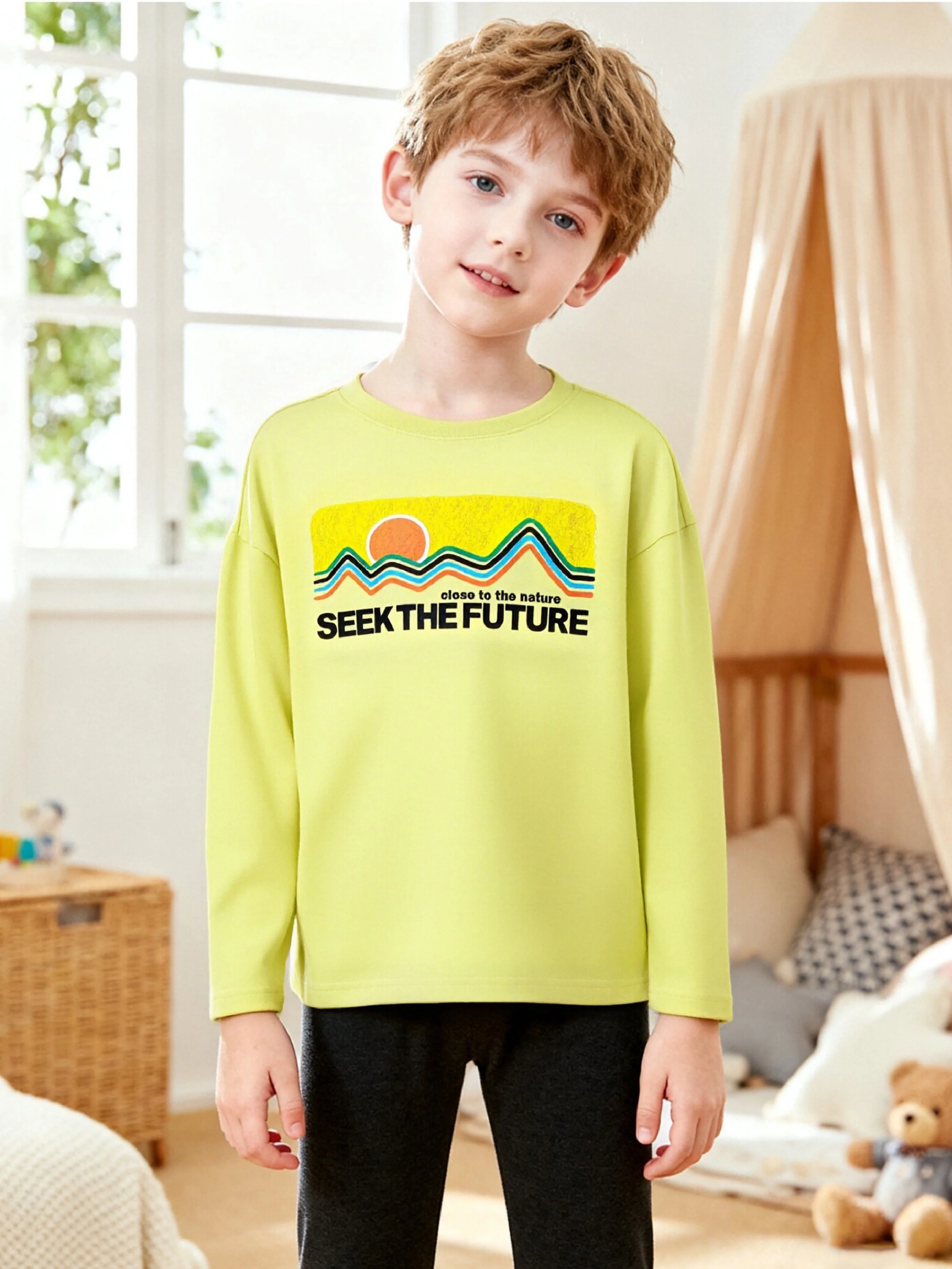 balabala Unisex Kids Round V-neck Long Sleeve t-shirt - Image 20