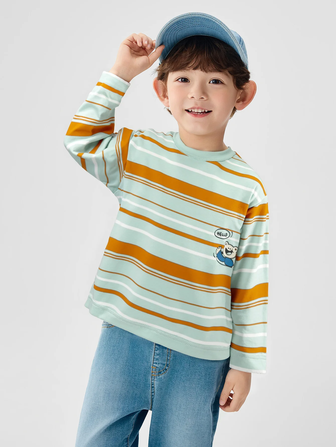 balabala Unisex Toddler Round V-neckLong Sleeve T-Shirt