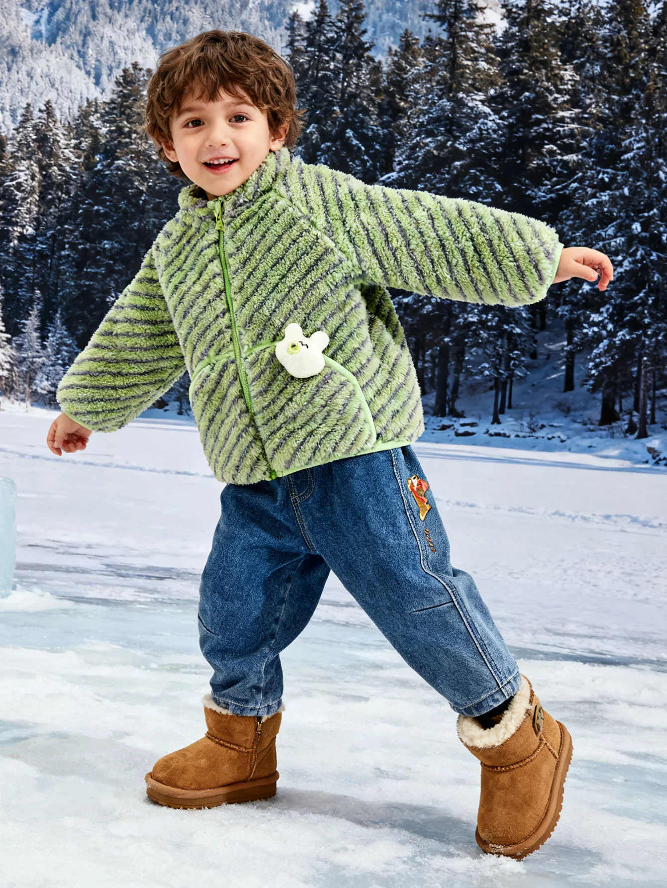 balabala Toddler and Kids unisex Water-Repellent Plush Snow Boots - Image 13