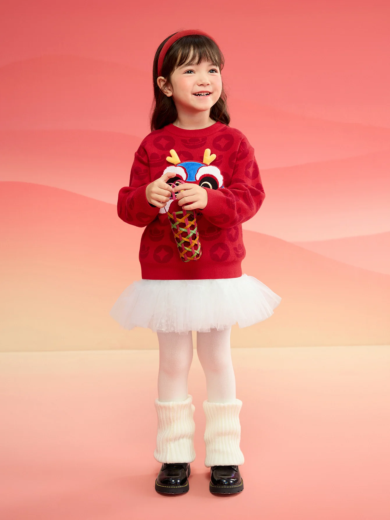 Balabala Children Sweater Boy Girl Autumn And Winter 2024 New Toddler Pullover Knitwear New Year's Outfit - Image 7