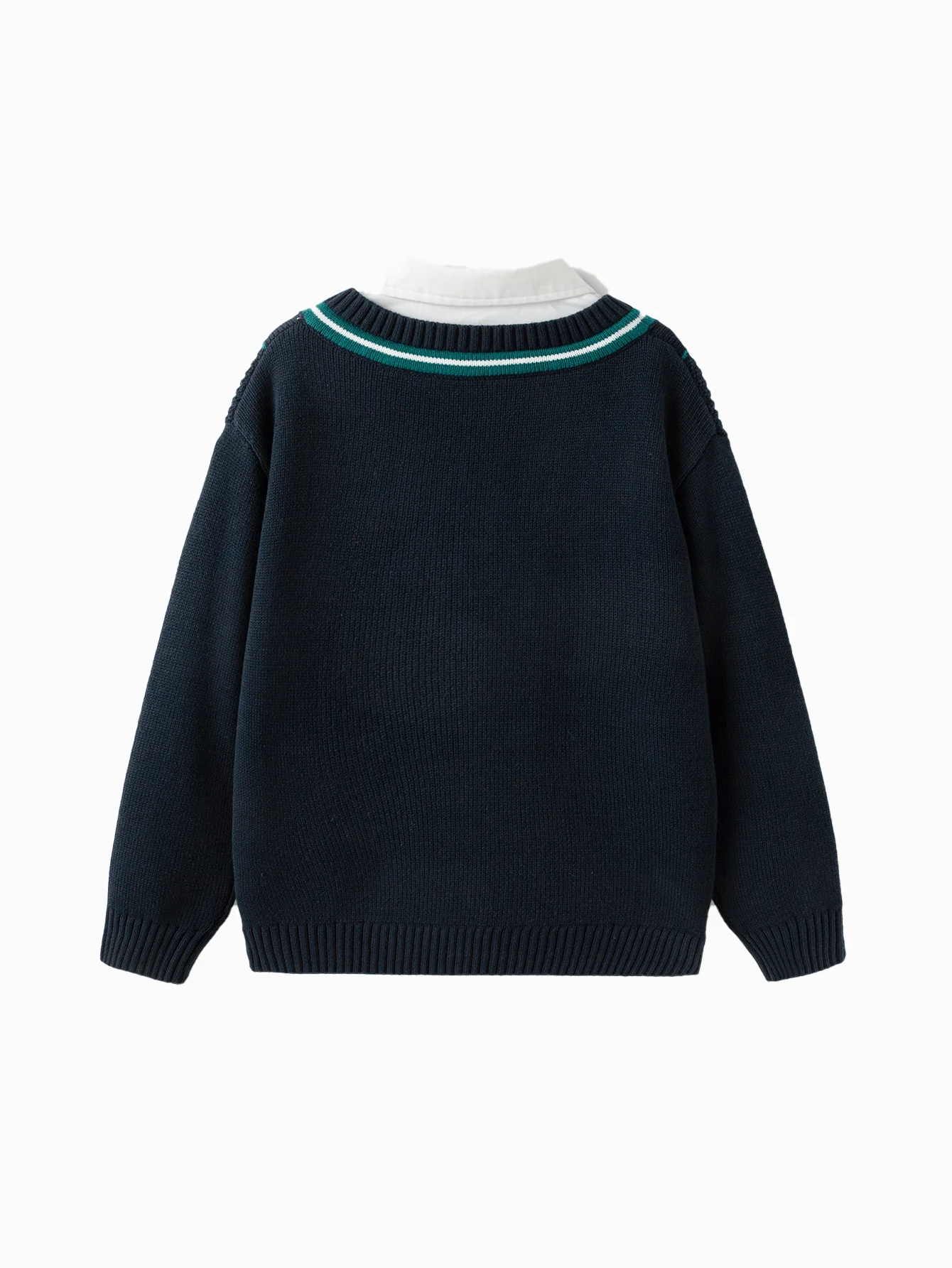 balabala New Preppy Style Boy Patchwork Collar Sweater - Image 19