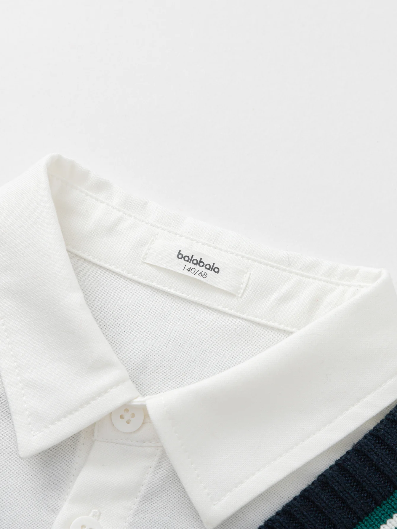 balabala New Preppy Style Boy Patchwork Collar Sweater - Image 22