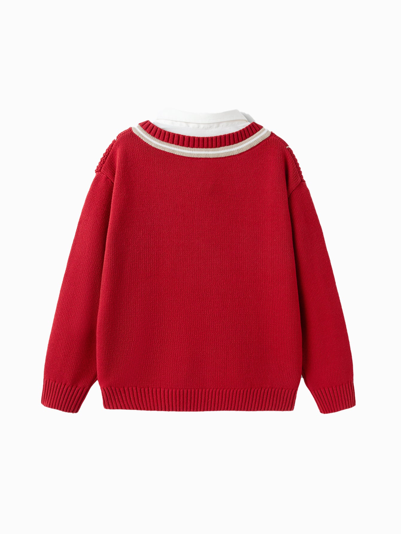 balabala New Preppy Style Boy Patchwork Collar Sweater - Image 7