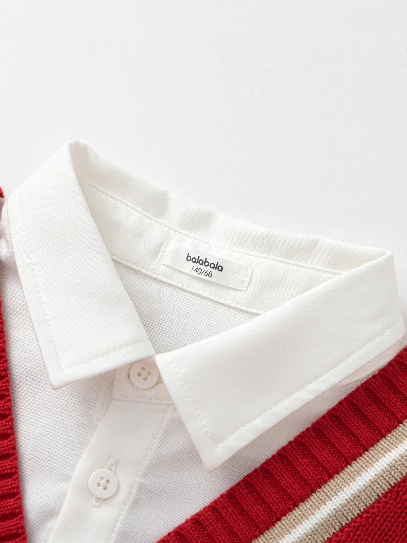 balabala New Preppy Style Boy Patchwork Collar Sweater - Image 9
