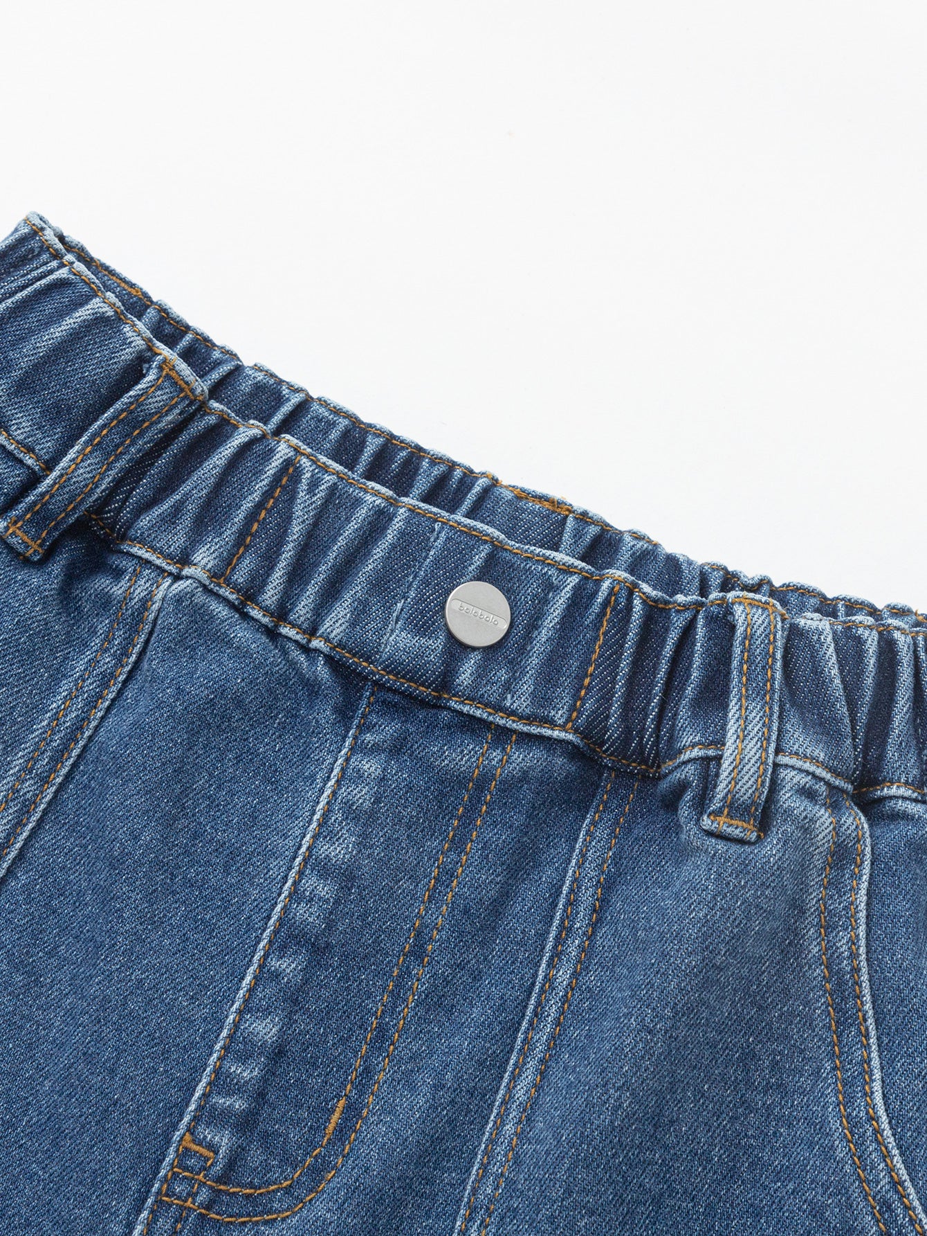Boy Trend Scenarios Denim Blue Solid Color Trousers - Image 3