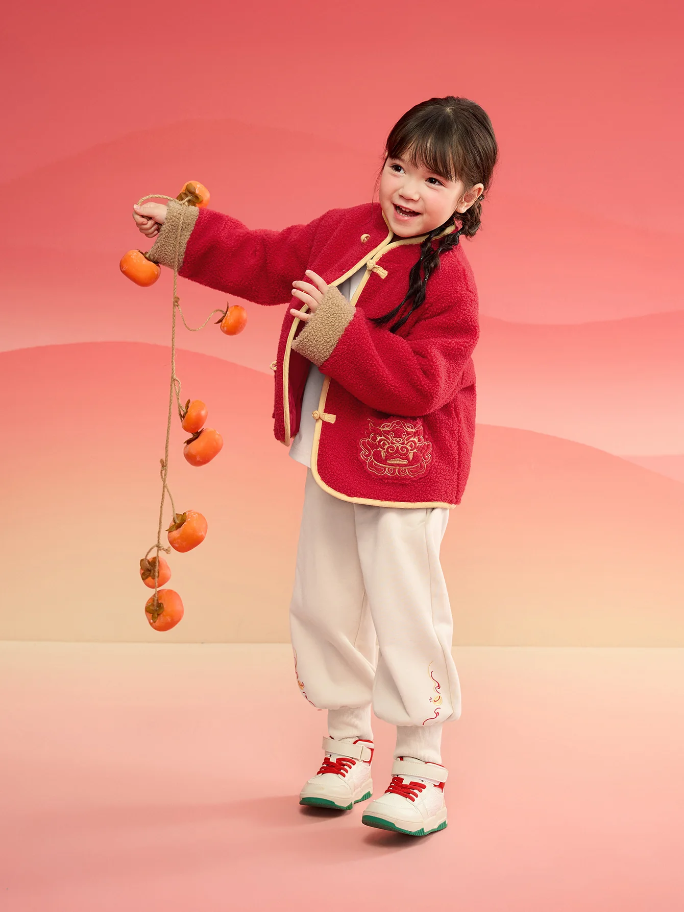 Balabala Children Clothes Suit Boys And Girls Long Sleeve Autumn And Winter 2025 New Baby Fleece New Year's Greeting Outfit - Image 3