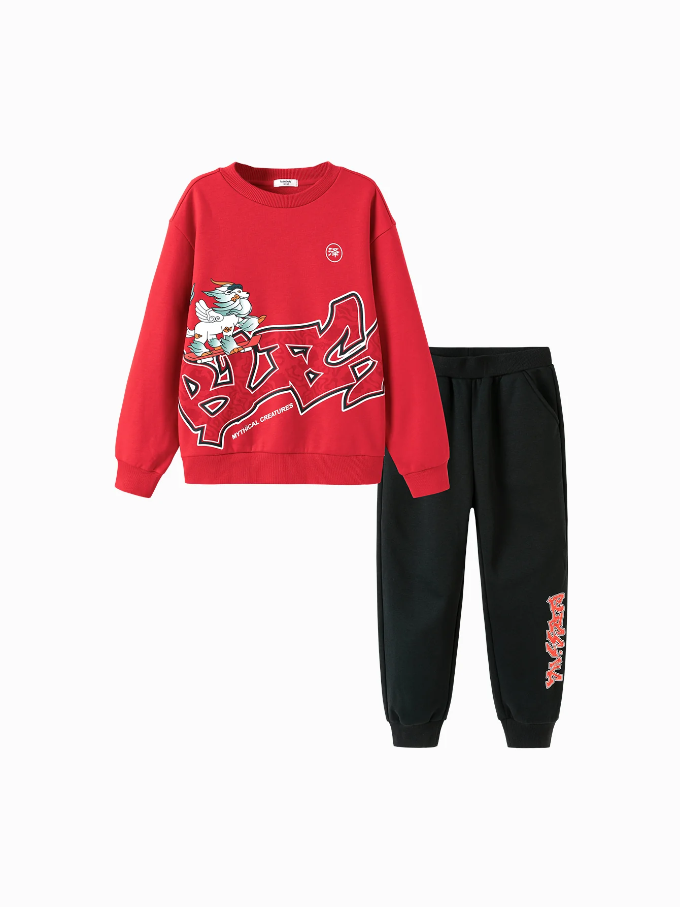 Balabala children's children's long-sleeved suit boys two-piece suit 2025 new spring baby parent-child clothing - Image 4