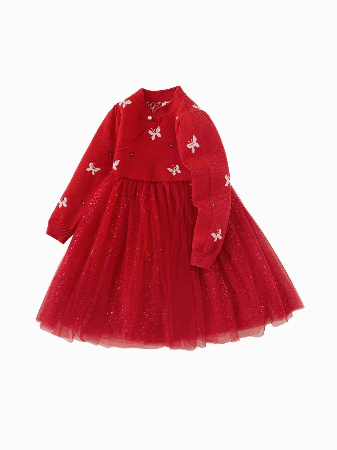 Balabala Children Clothes Girl Dress Children Skirt Knitted Mesh 2025 Winter New Princess Dress New Year - Image 5