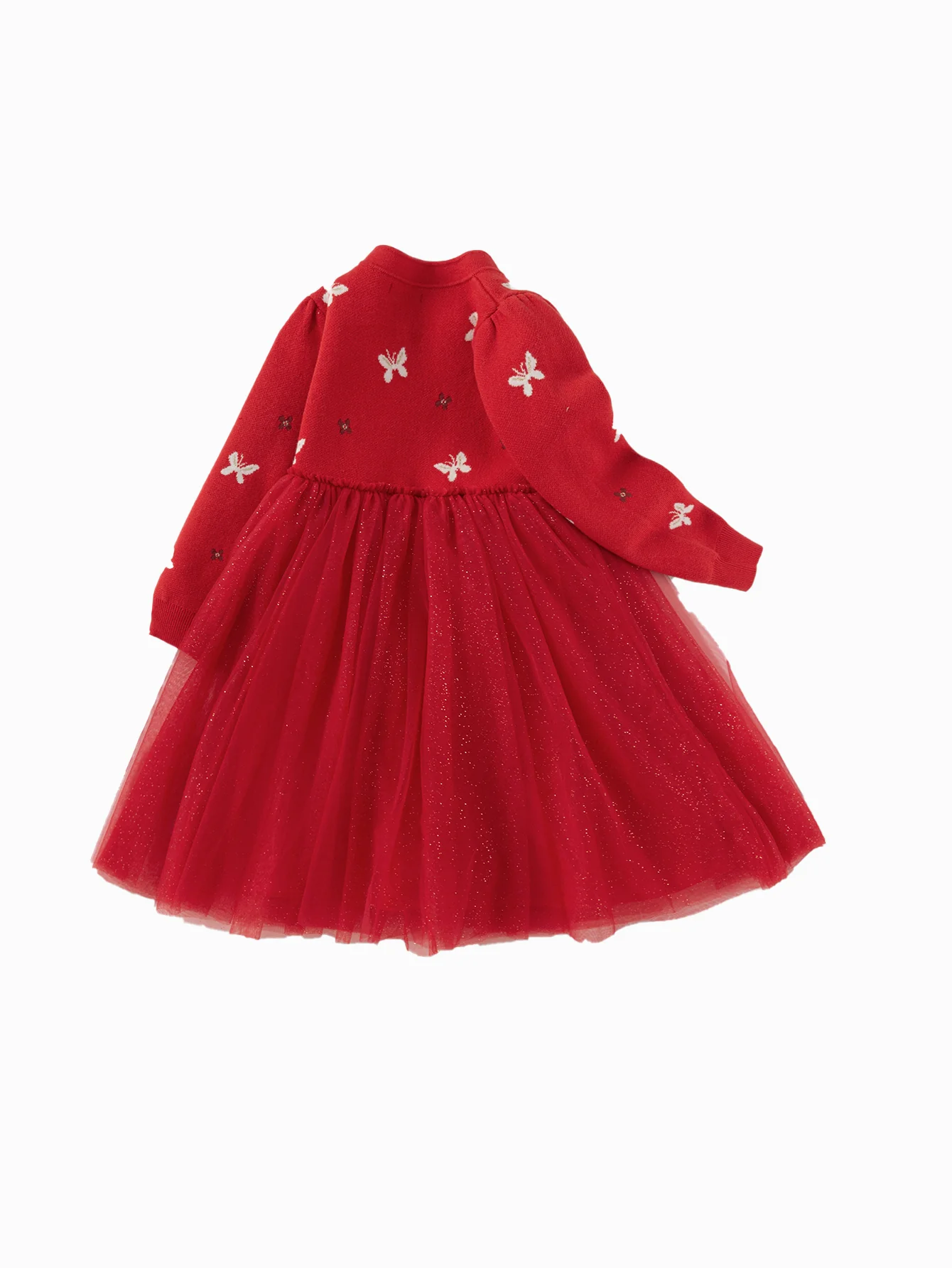 Balabala Children Clothes Girl Dress Children Skirt Knitted Mesh 2025 Winter New Princess Dress New Year - Image 6