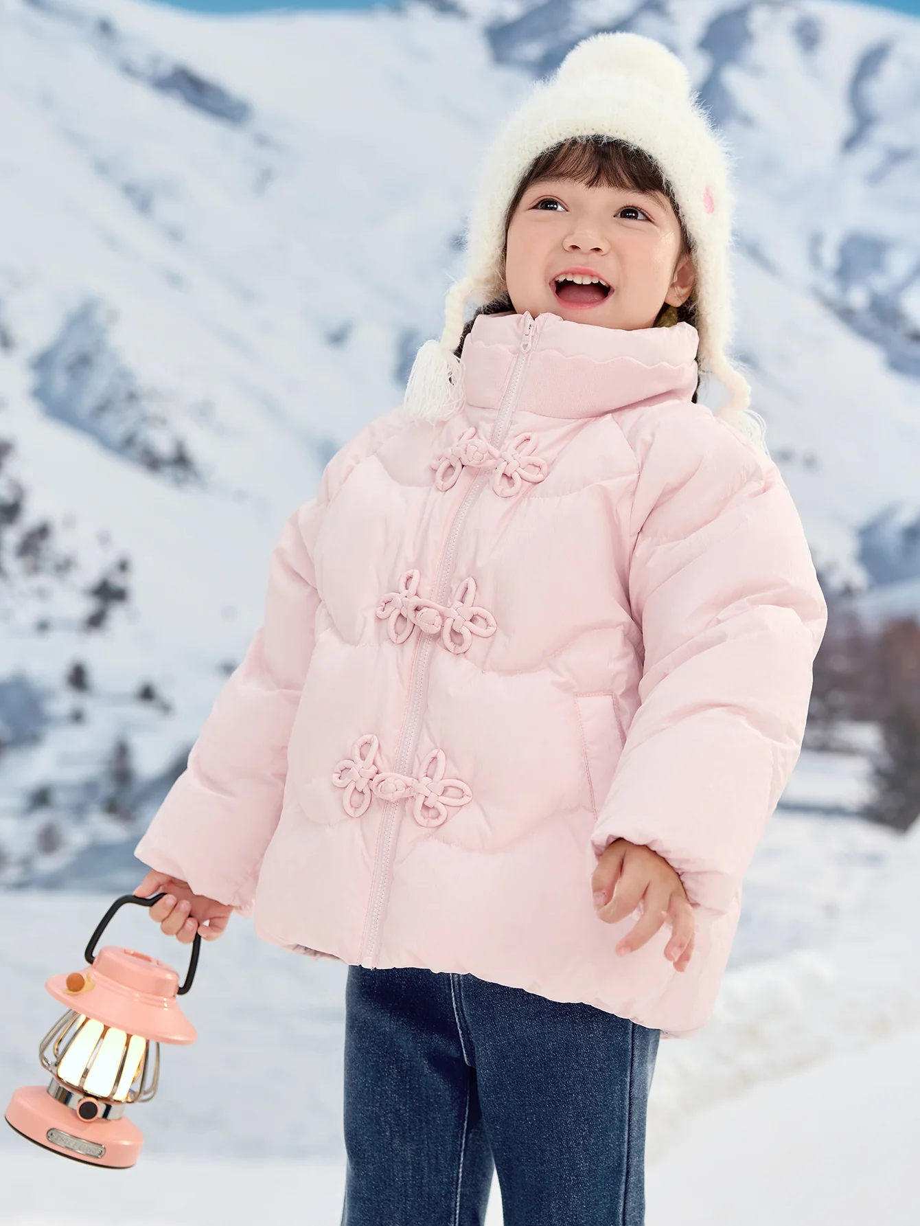Girl Toddler Raglan Sleeve High Neck Button Down Jacket - Image 8