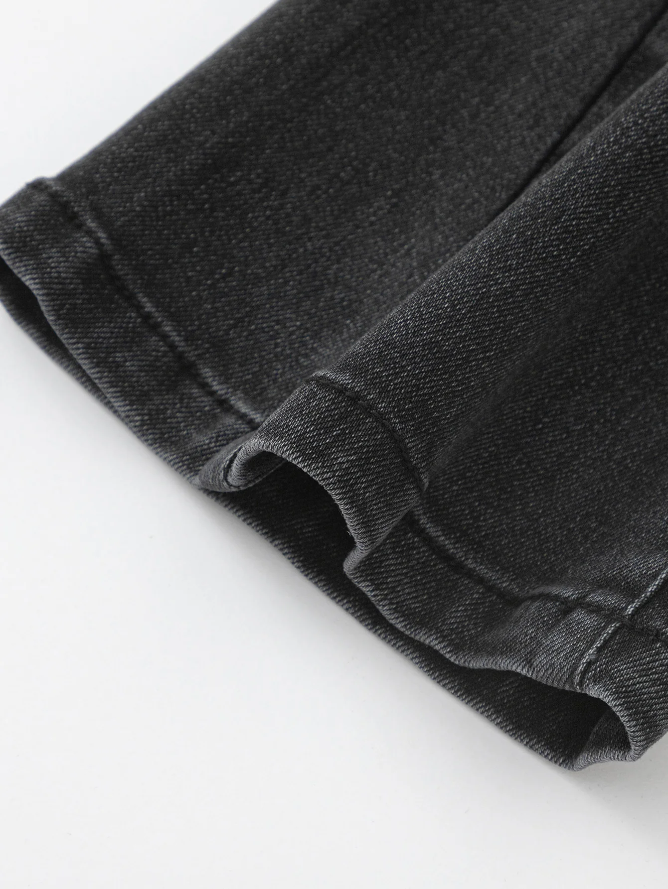 Girl Trend Scenarios Denim Black Solid Color Trousers - Image 6