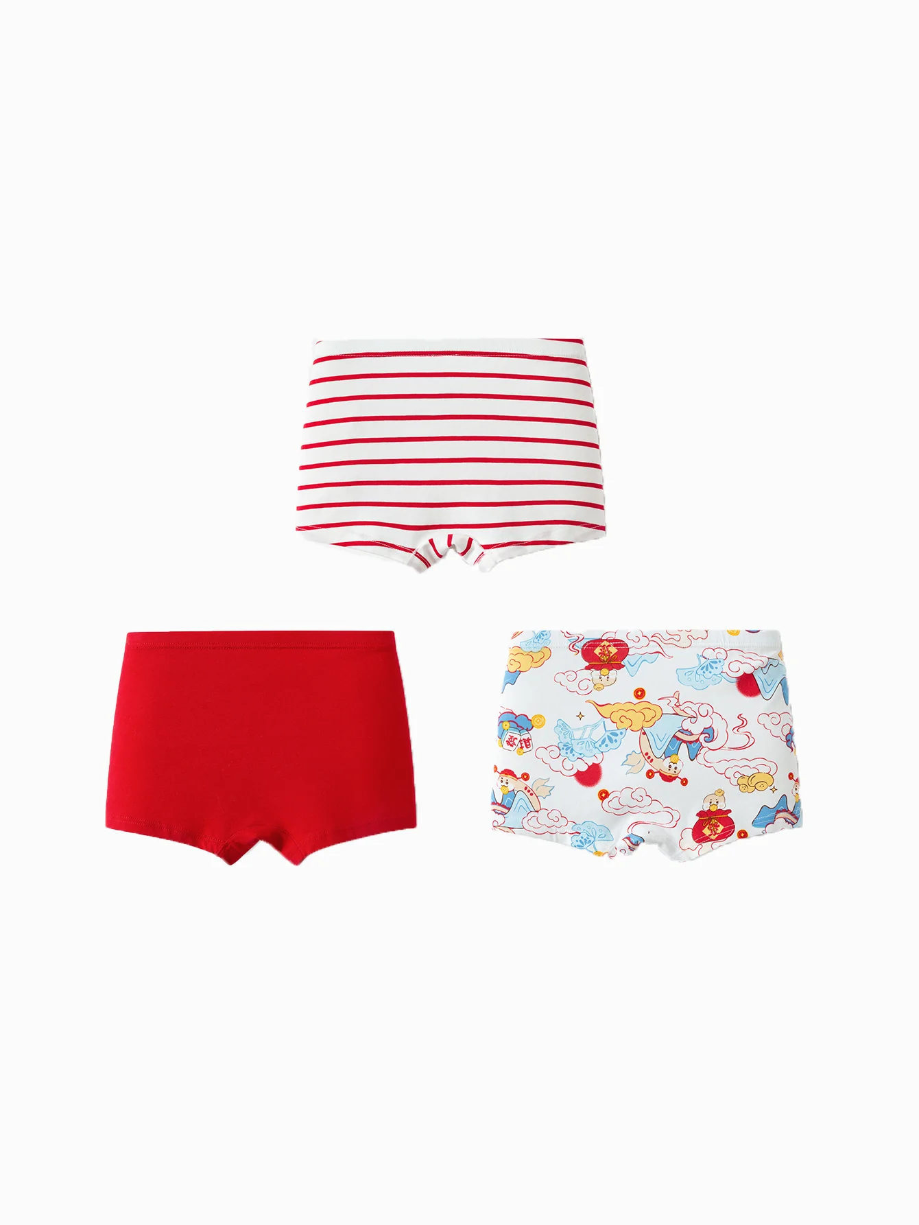 Balabala Boy Underwear Boxer Birefs Cotton Animal Year Red Shorts The Year of Snake New Year Suit - Image 2