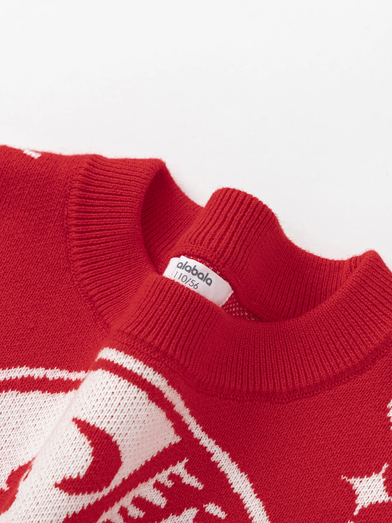 Balabala Girls Sweater Children Jacquard Knitwear 2024 Winter New Color-Block Knitwear Top Red Fashion - Image 6