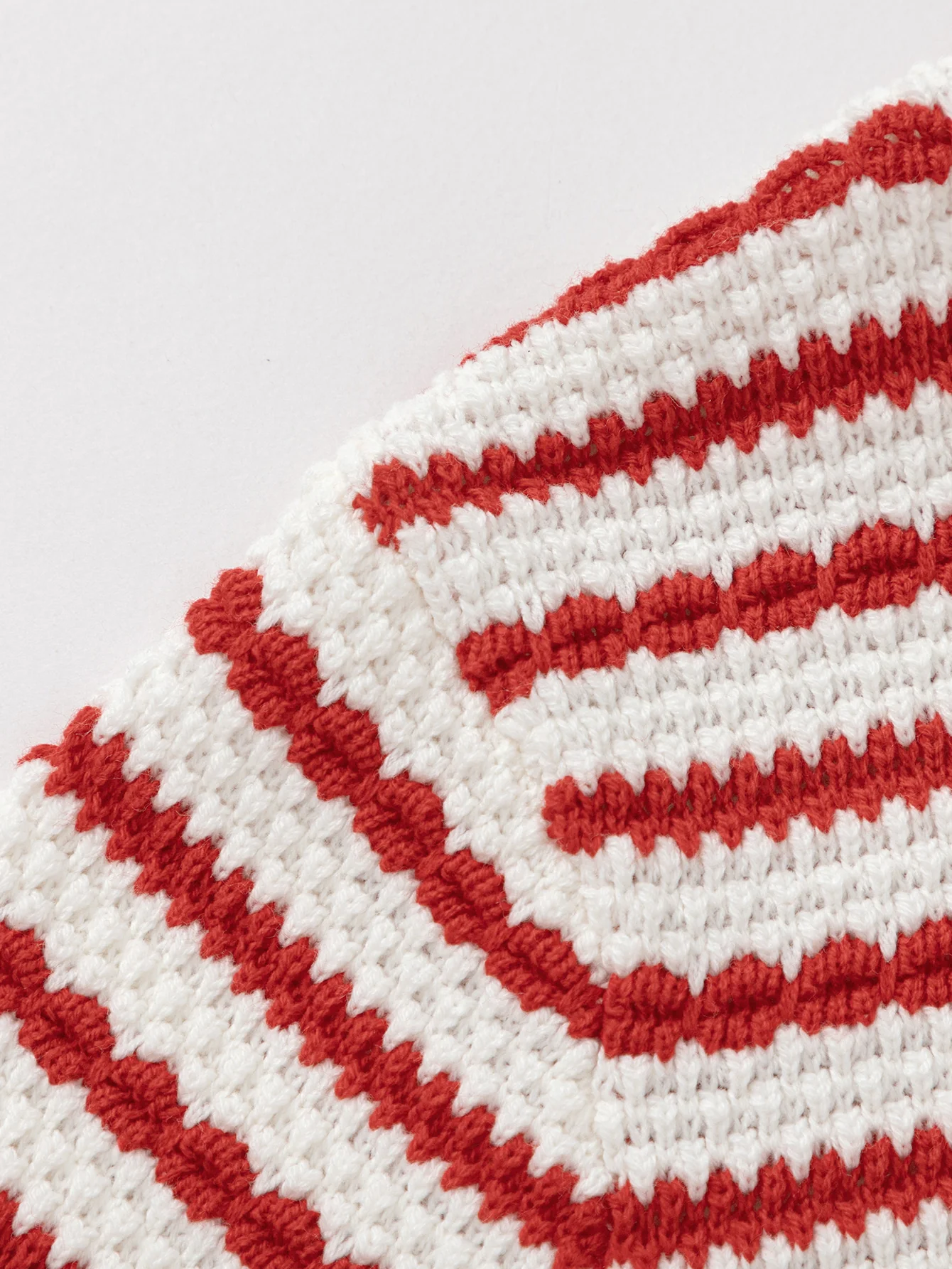 Girls' Red and White Striped Crew Neck Sweater - Image 3