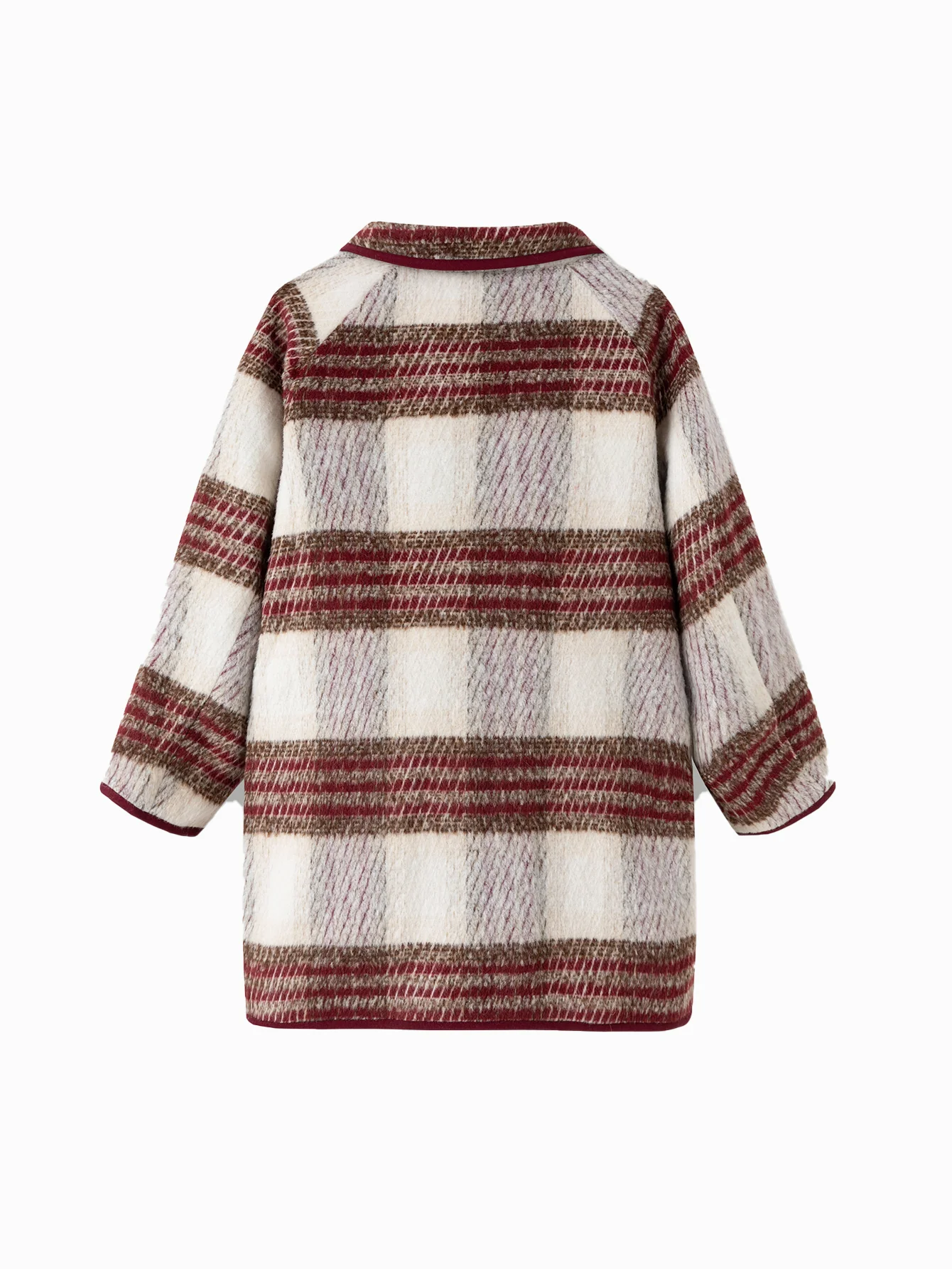 Balabala children's clothing girls coat 2024 fall and winter new retro college plaid tweed coat - Image 5