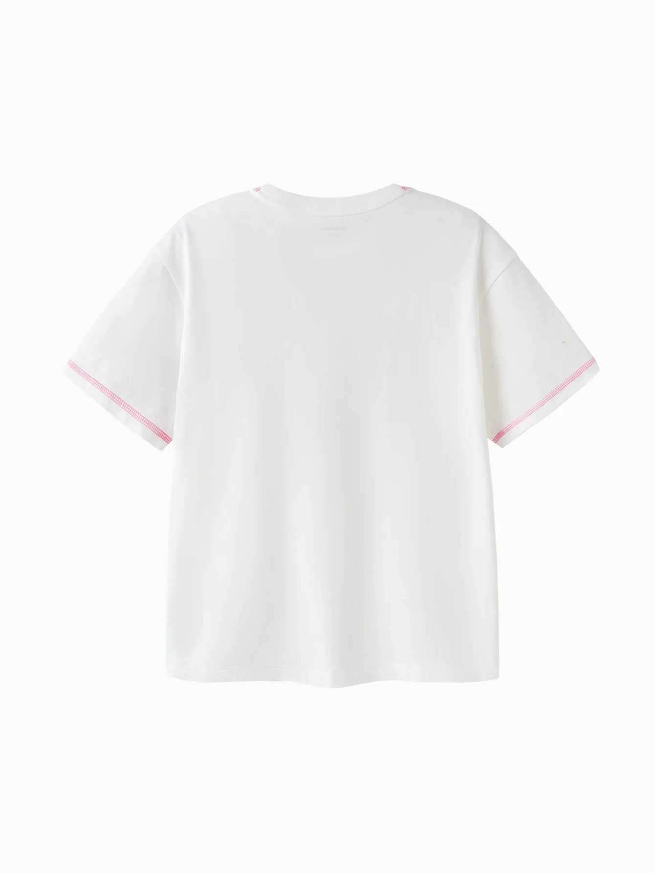 Kids Girl Round V-Neck Short-Sleeved T-Shirt - Image 4