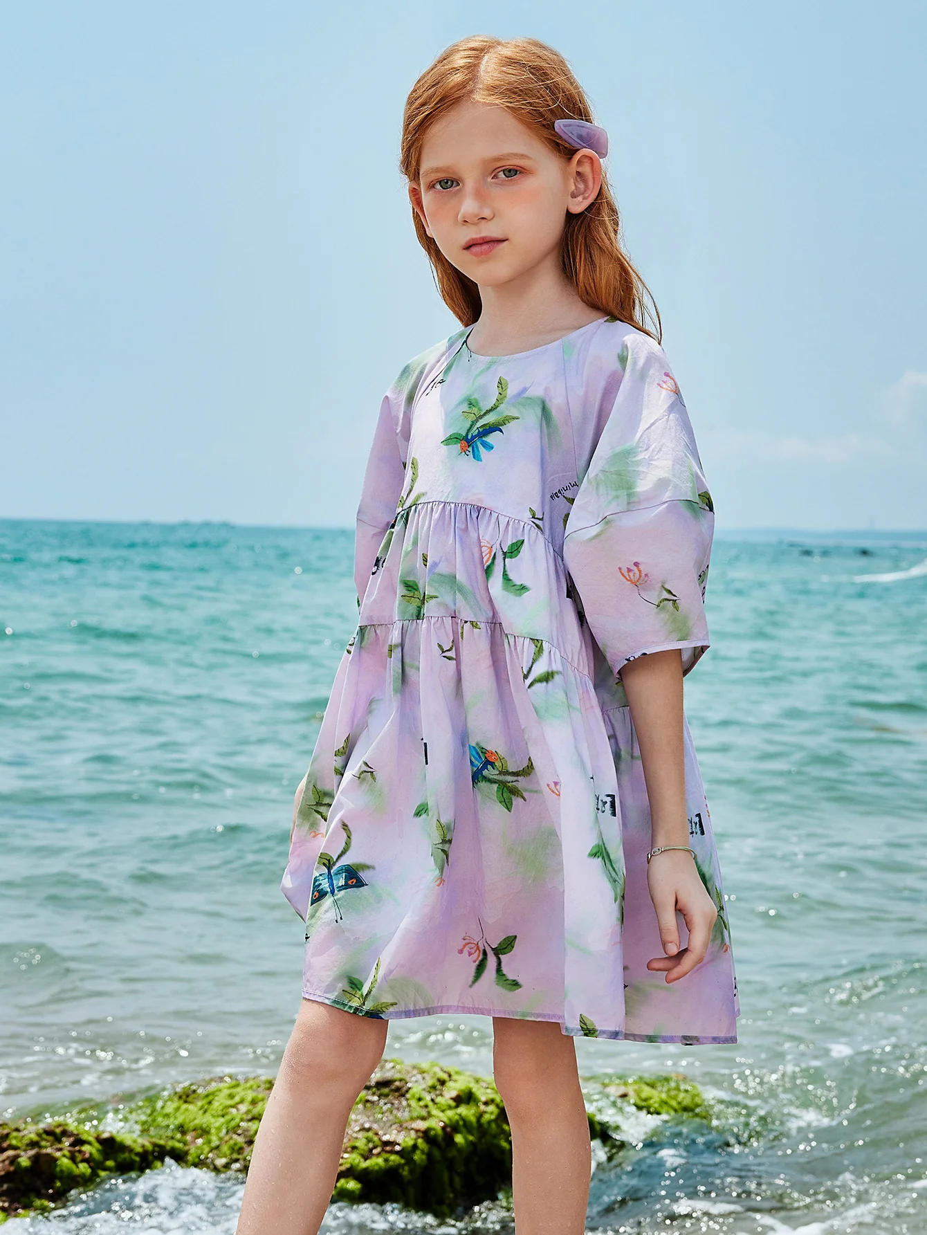 Casual Hawaiian Toddler Girl Short Sleeve Dress - Image 7