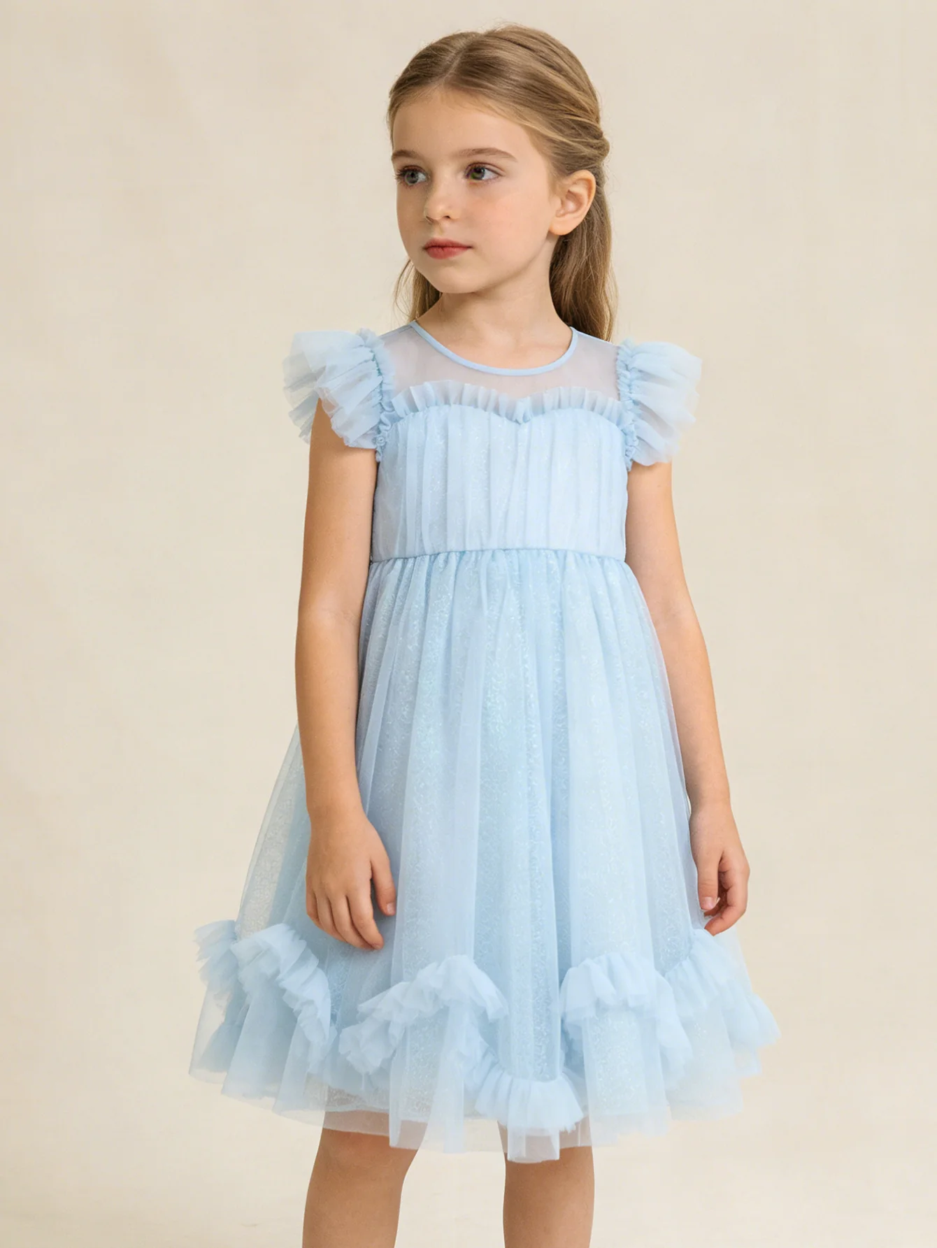Girl Enchanted Forest Ruffle Hem Tulle Dress - Image 7