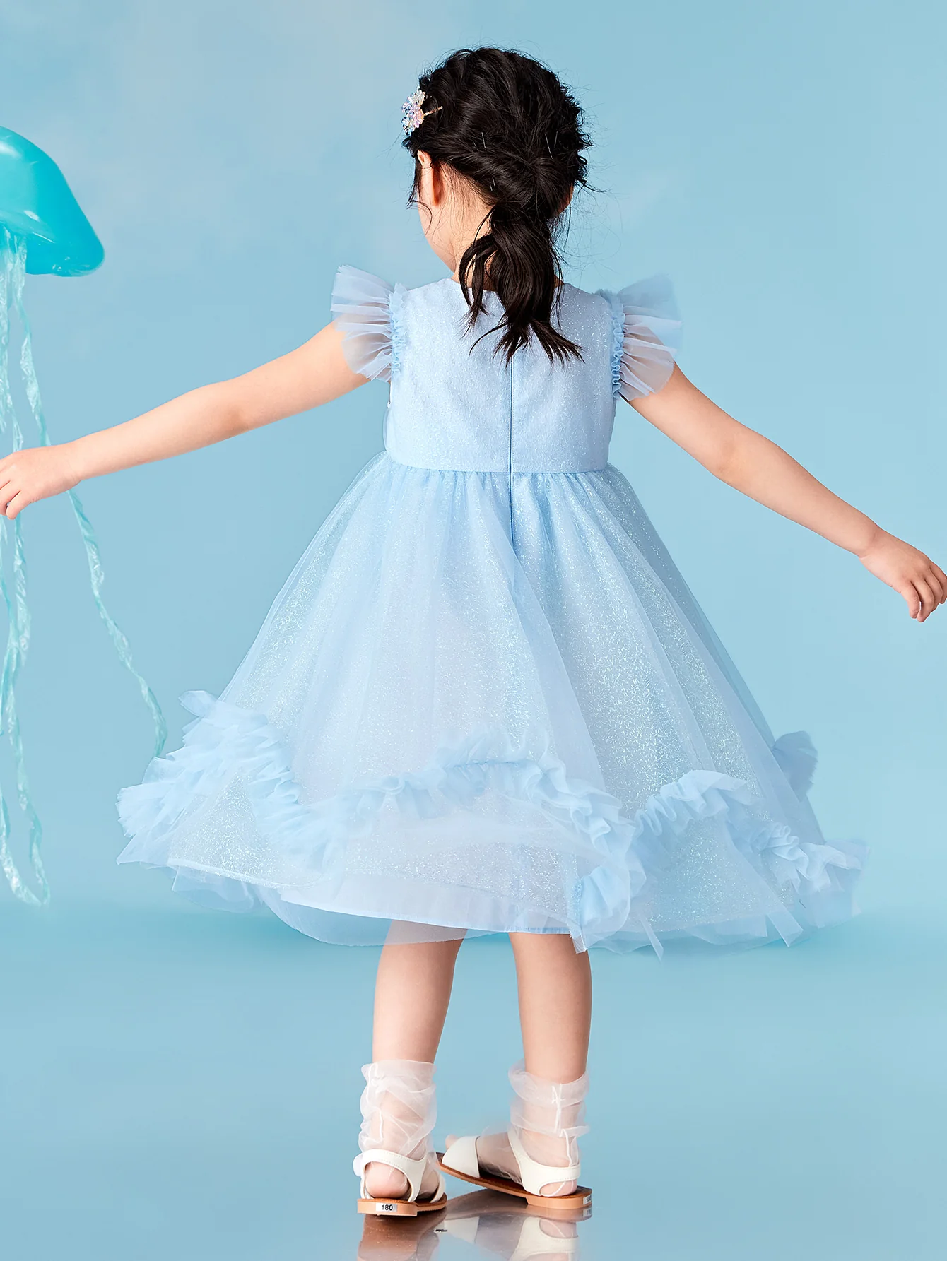 Girl Enchanted Forest Ruffle Hem Tulle Dress - Image 9