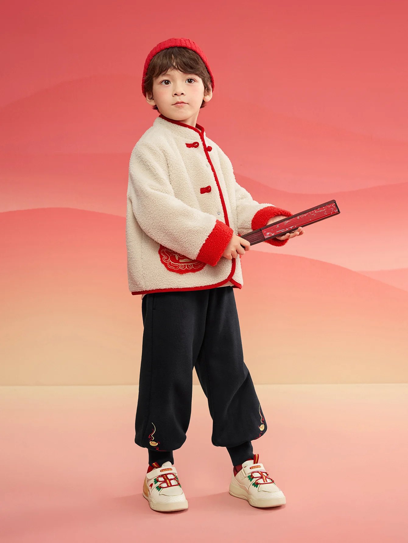 Balabala Children Clothes Suit Boys And Girls Long Sleeve Autumn And Winter 2025 New Baby Fleece New Year's Greeting Outfit - Image 3