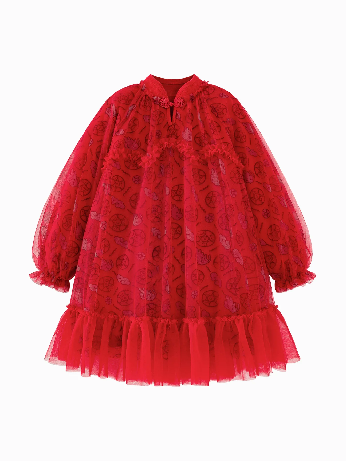 minibala Toddler Girl New Year Chinese Style Dress - Image 4
