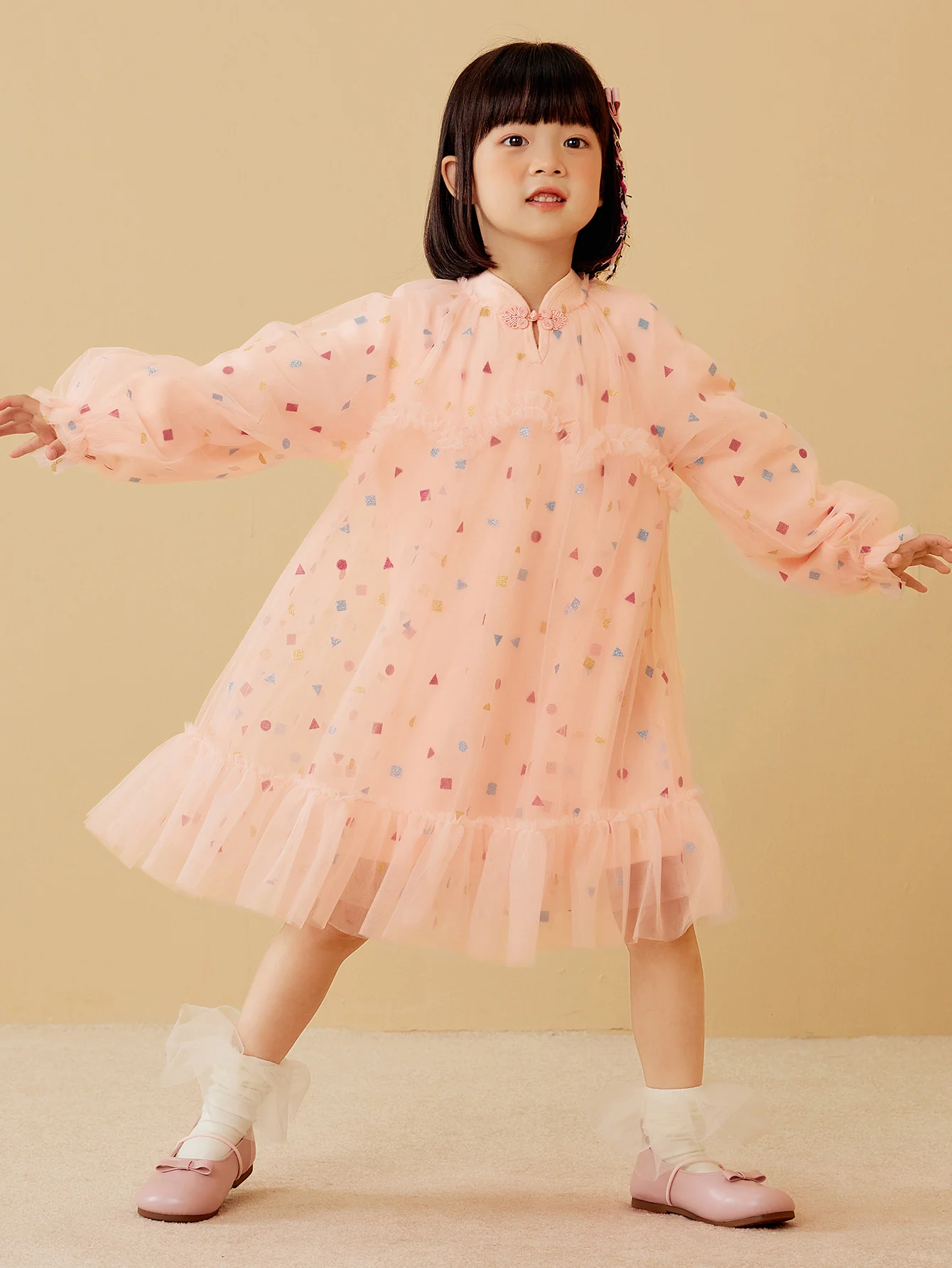 minibala Toddler Girl New Year Chinese Style Dress - Image 8