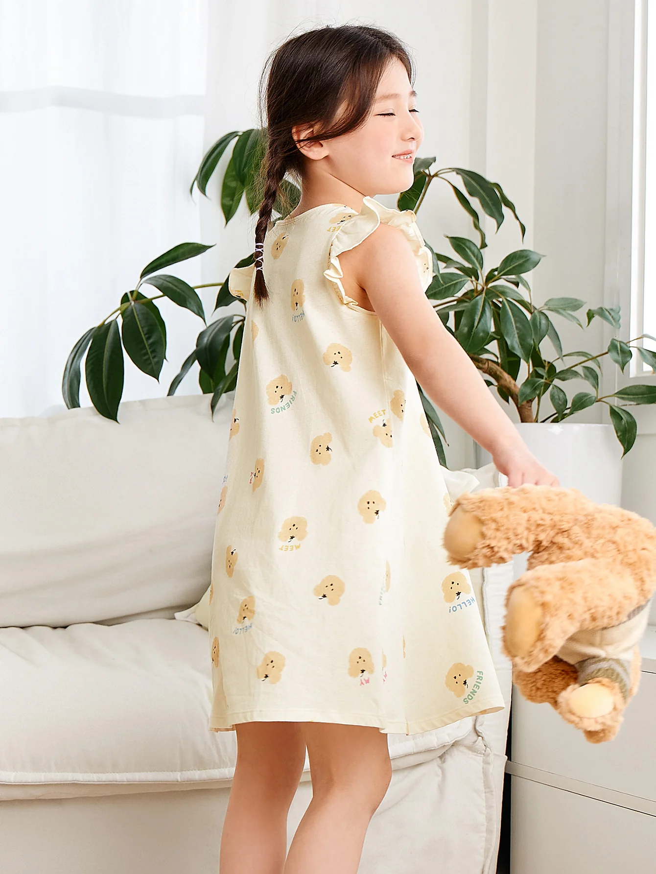 Toddler Girl Plant Core Soft Skin-friendly Non-stuffy Sweat Night Dress - Image 19