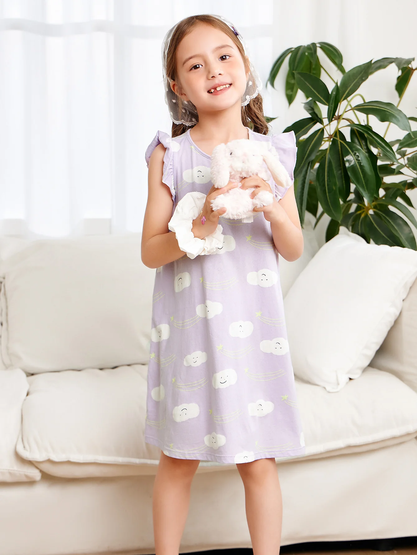 Toddler Girl Plant Core Soft Skin-friendly Non-stuffy Sweat Night Dress - Image 25