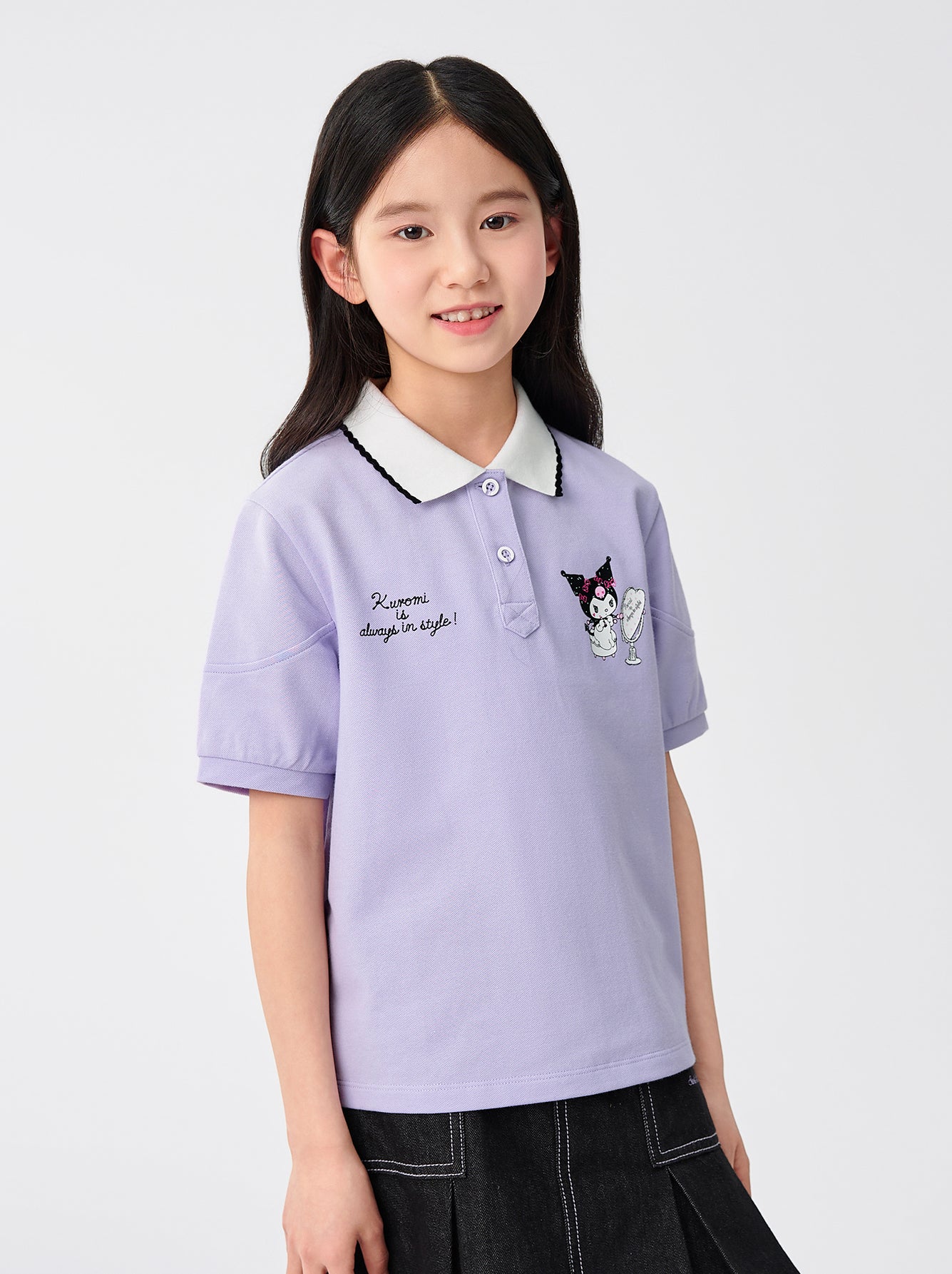 Toddler Girl Lapel Short-Sleeved T-Shirt - Image 4